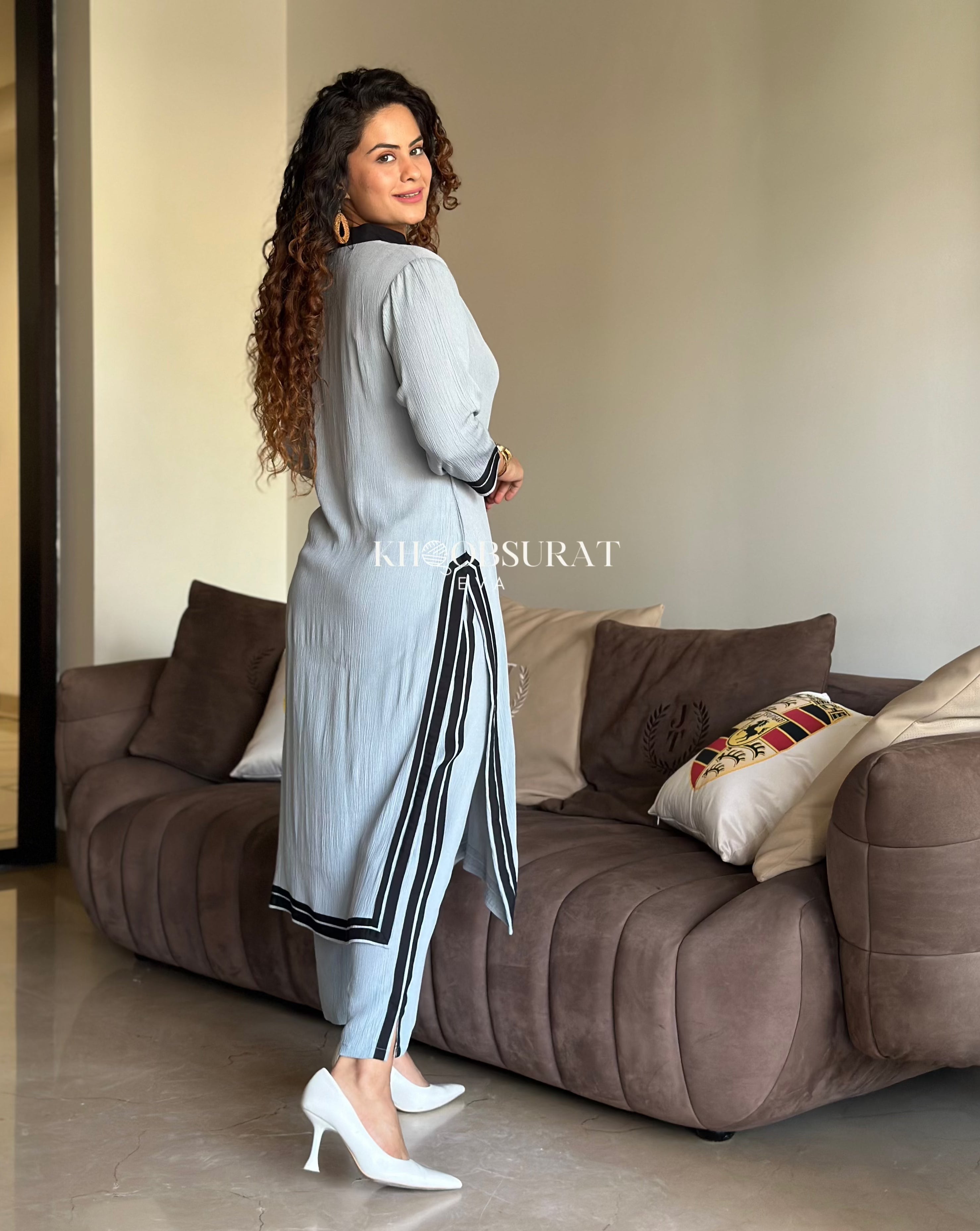 Delhi Delights Grey Kurta Set