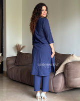 Lovebird Blue Cotton Kurta Set