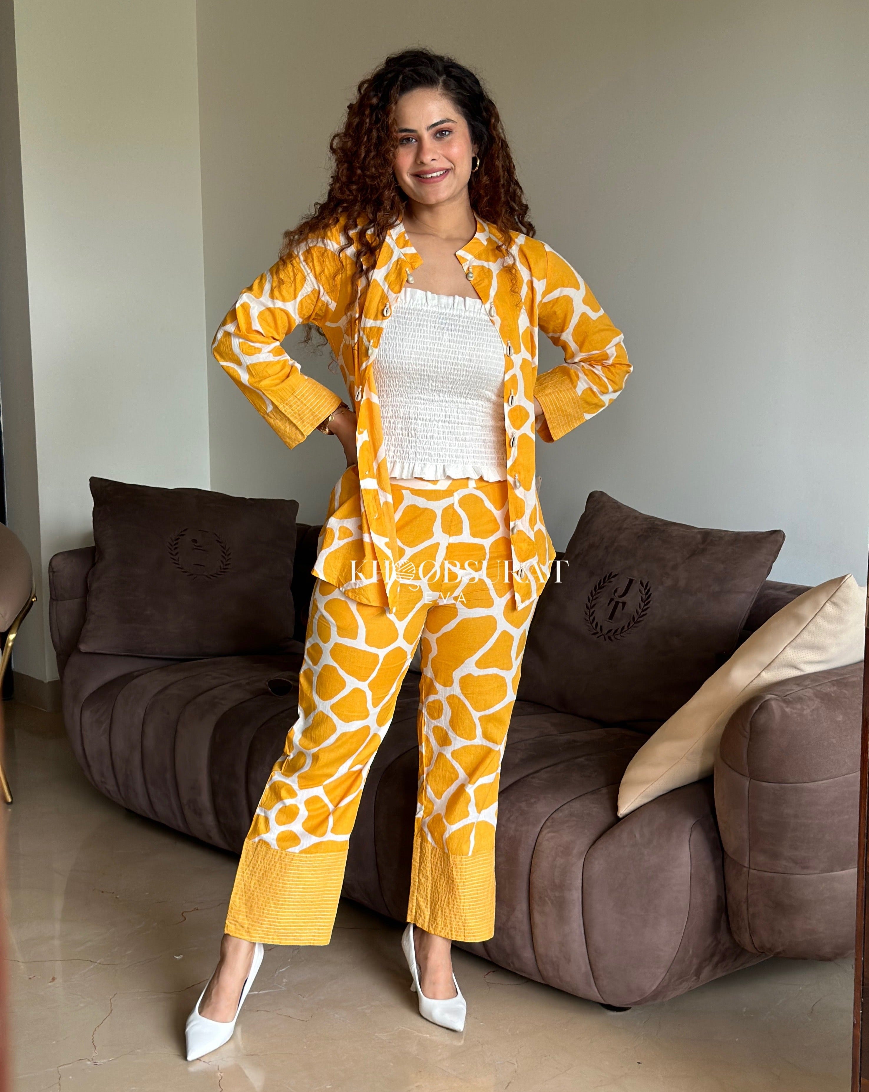 Sunshine Chic Yellow 3 Piece Coord Set 