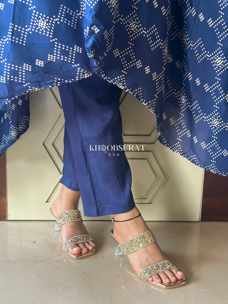 Indian Wedding Blue Kaftan Set