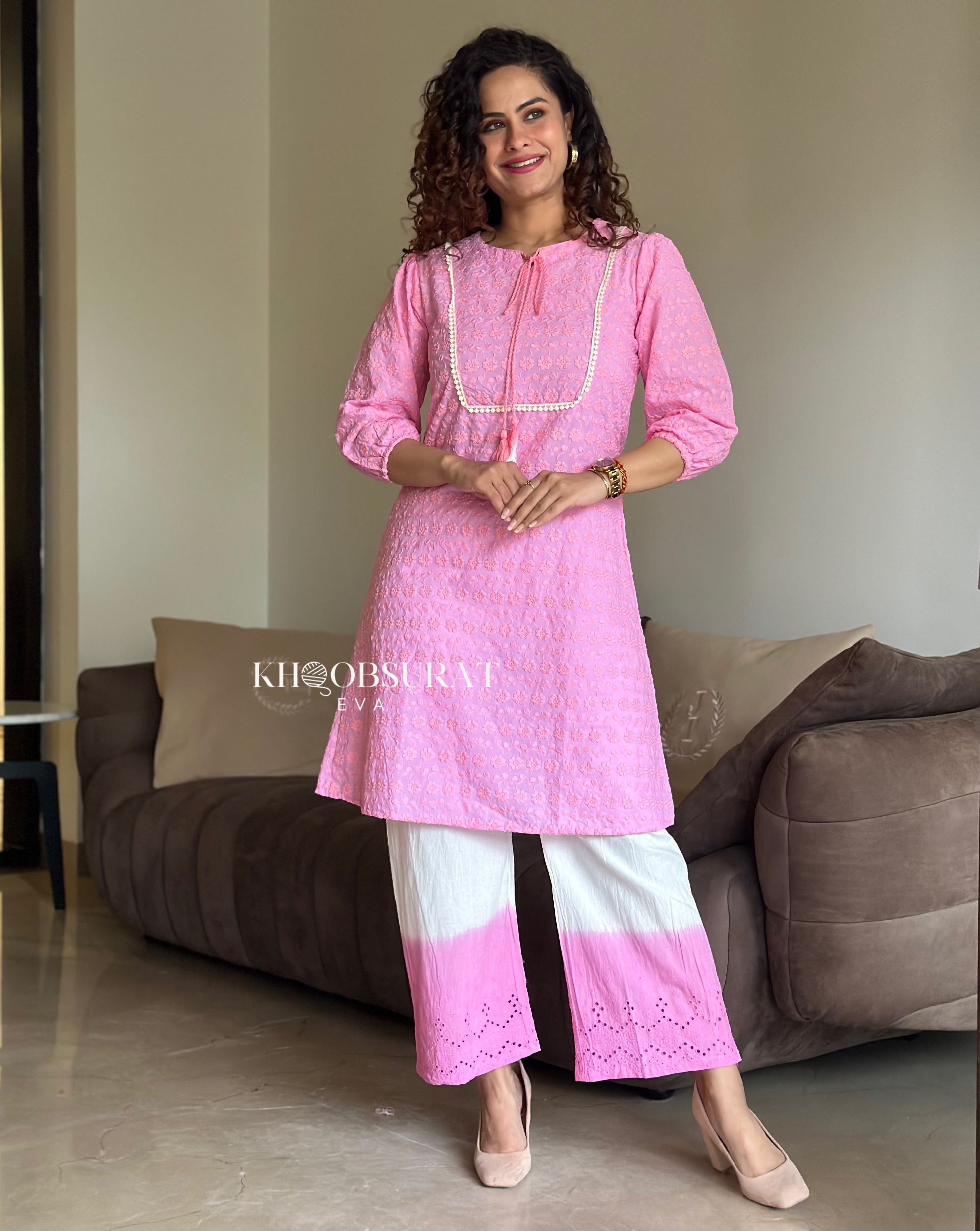 Valentino Pink Kurta Set Media 