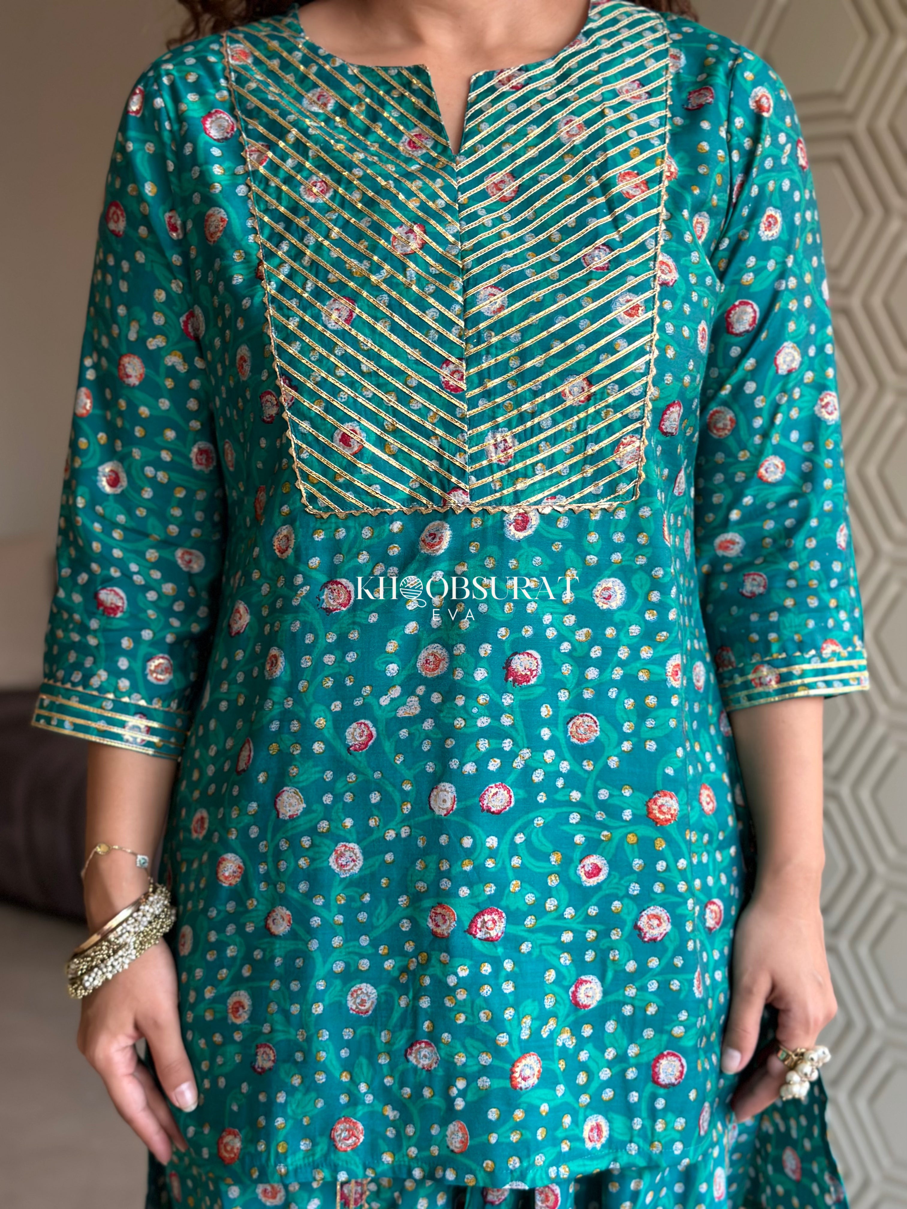 RiddhiSiddhi Green Festive Wear Coord Set