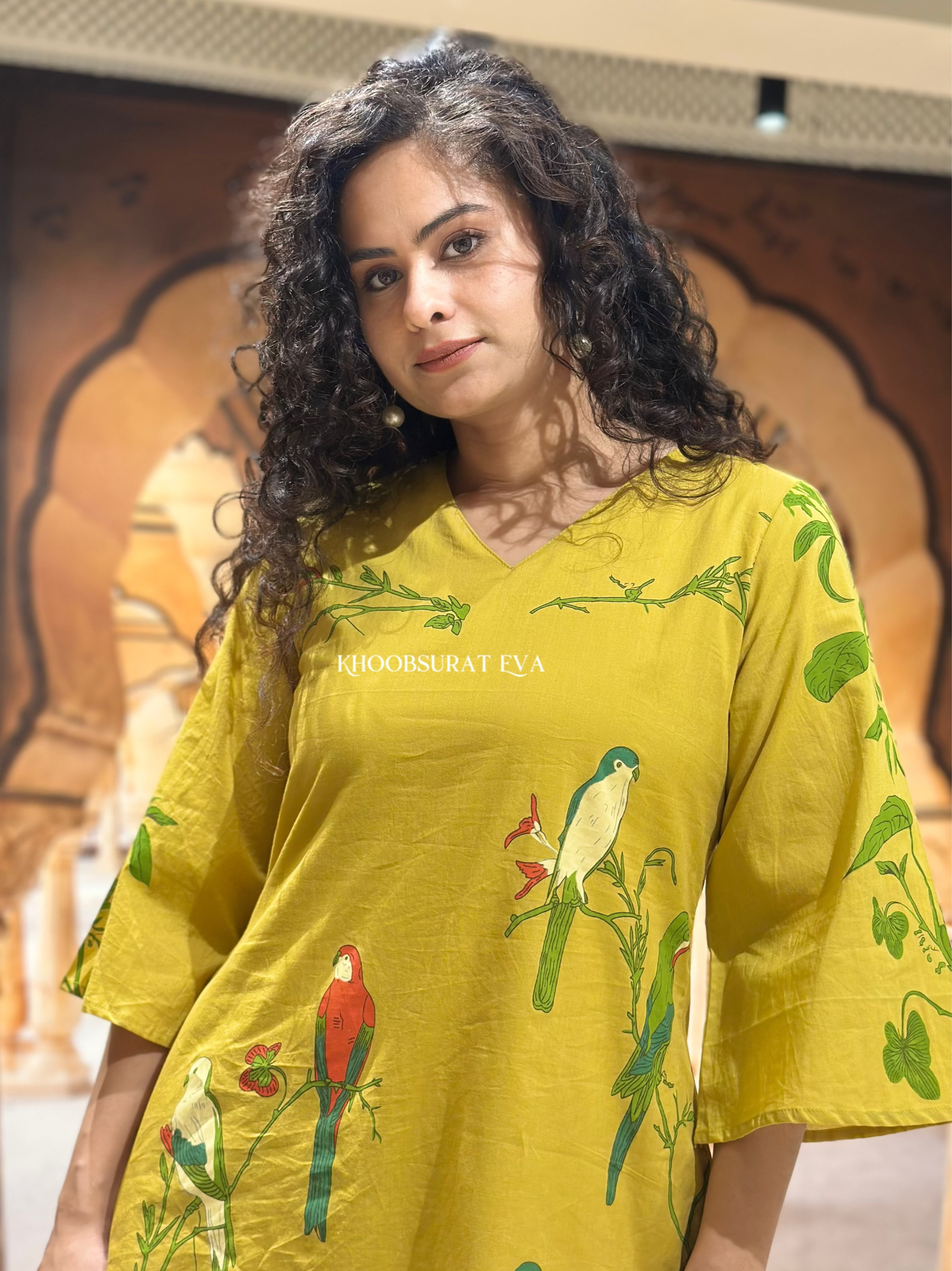 Casual Yellow Cotton Dress