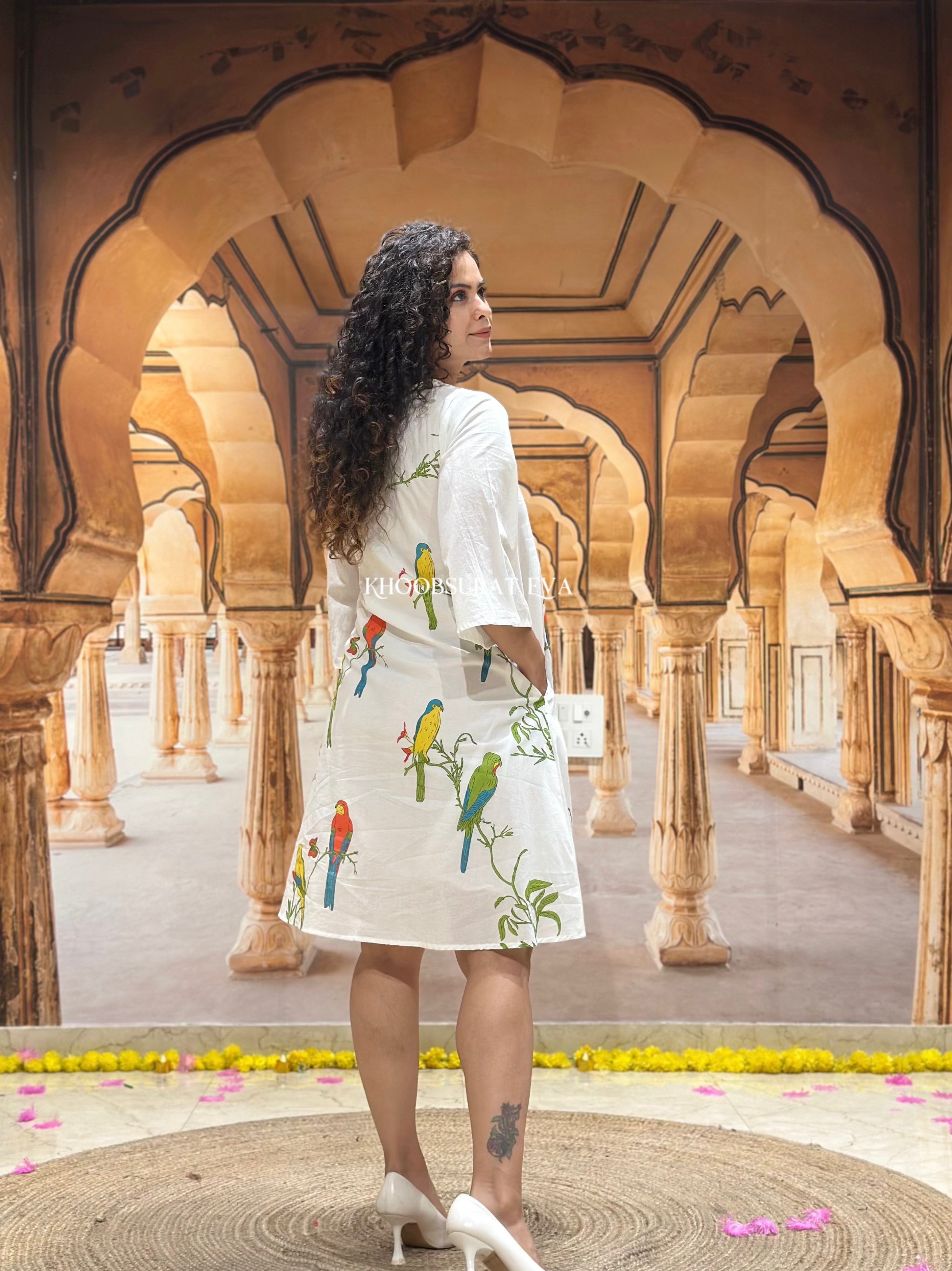 Casual Yellow Cotton Dress