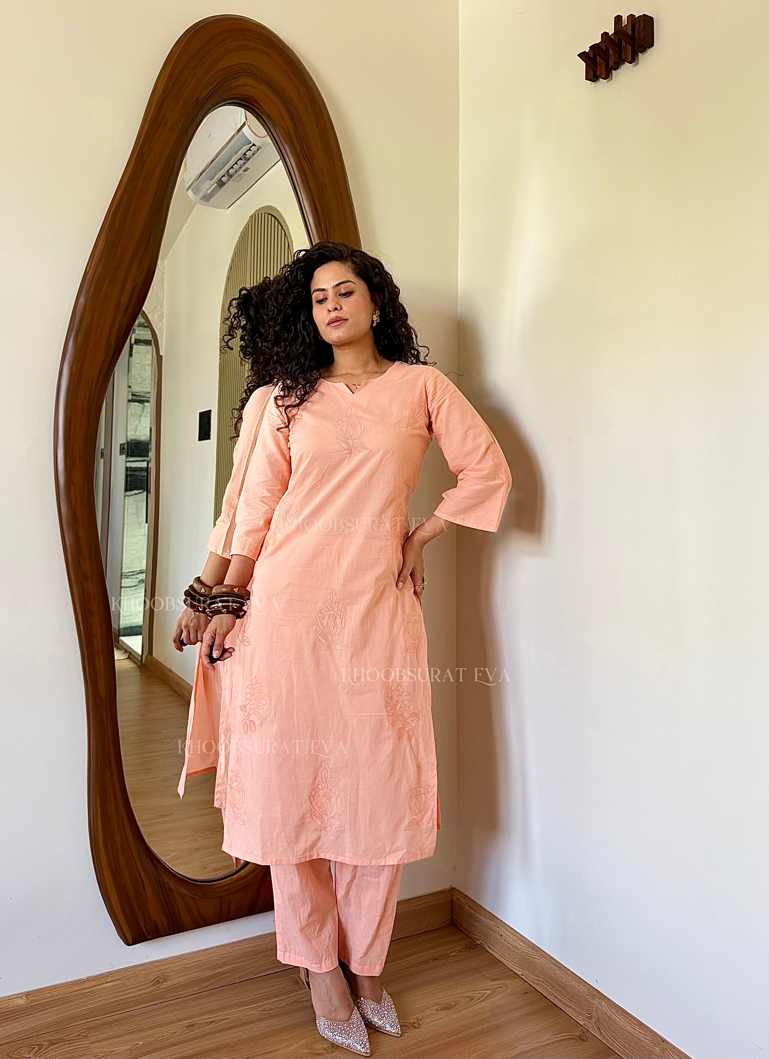 ROSY PEACH KURTA SET