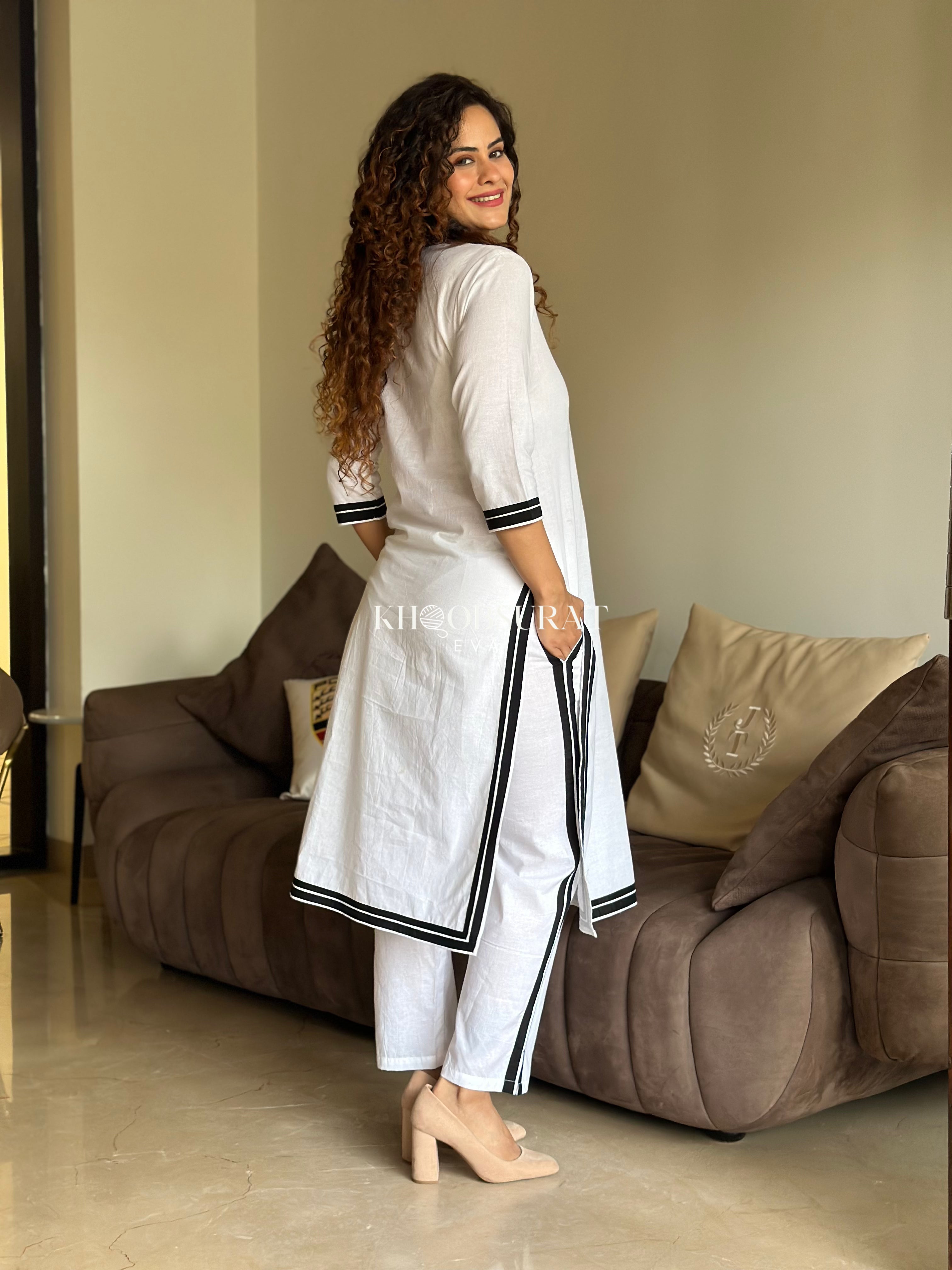 Noor White kurta set