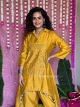 Marigold Yellow Embroidered Kurta Set