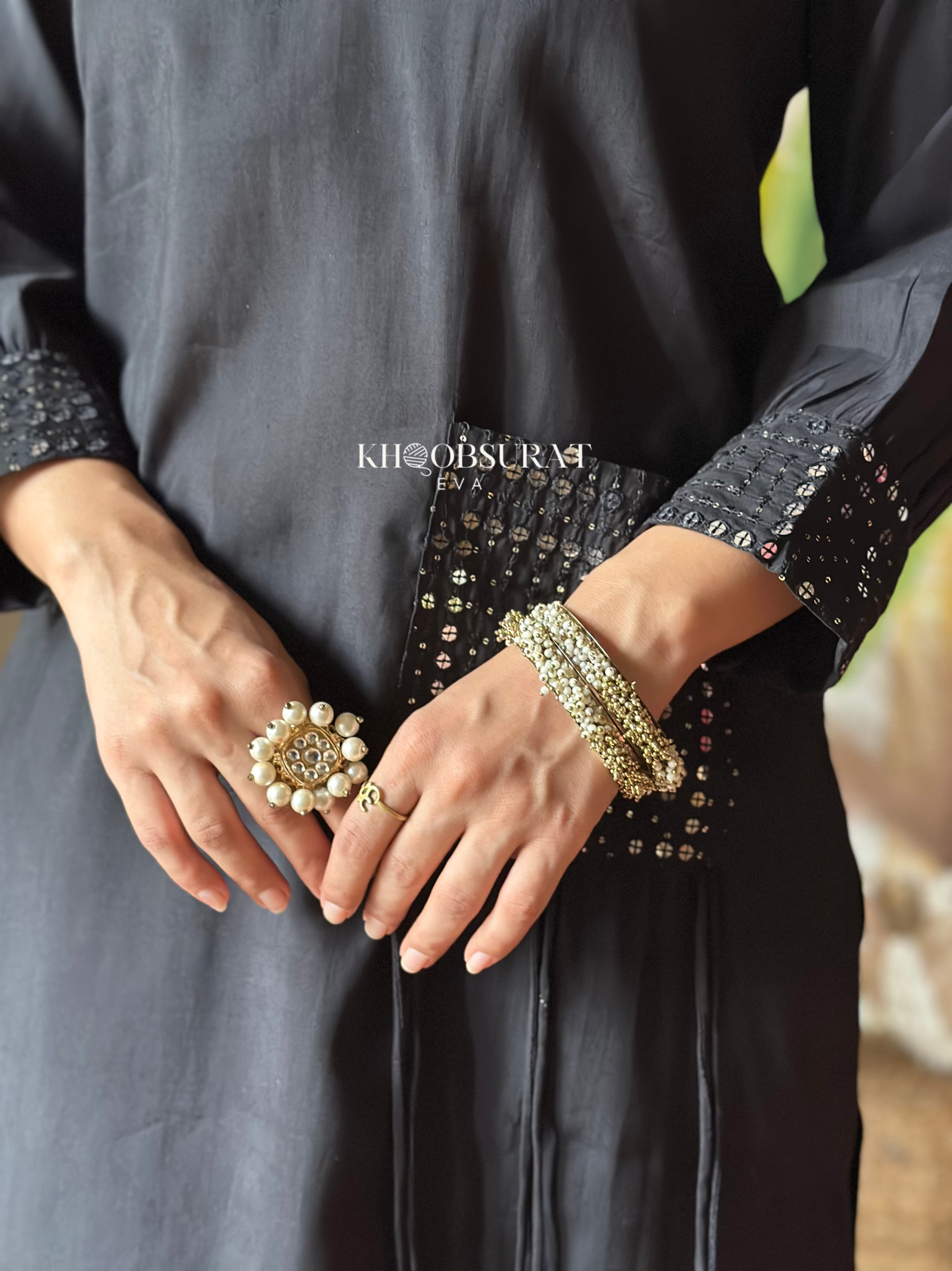 Indian Designer Black Kurta Set