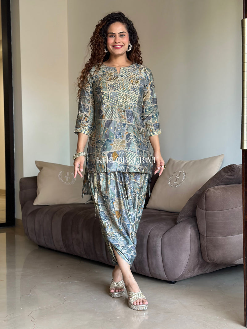 Lakshmi Grey Festive Wear Coord Set 