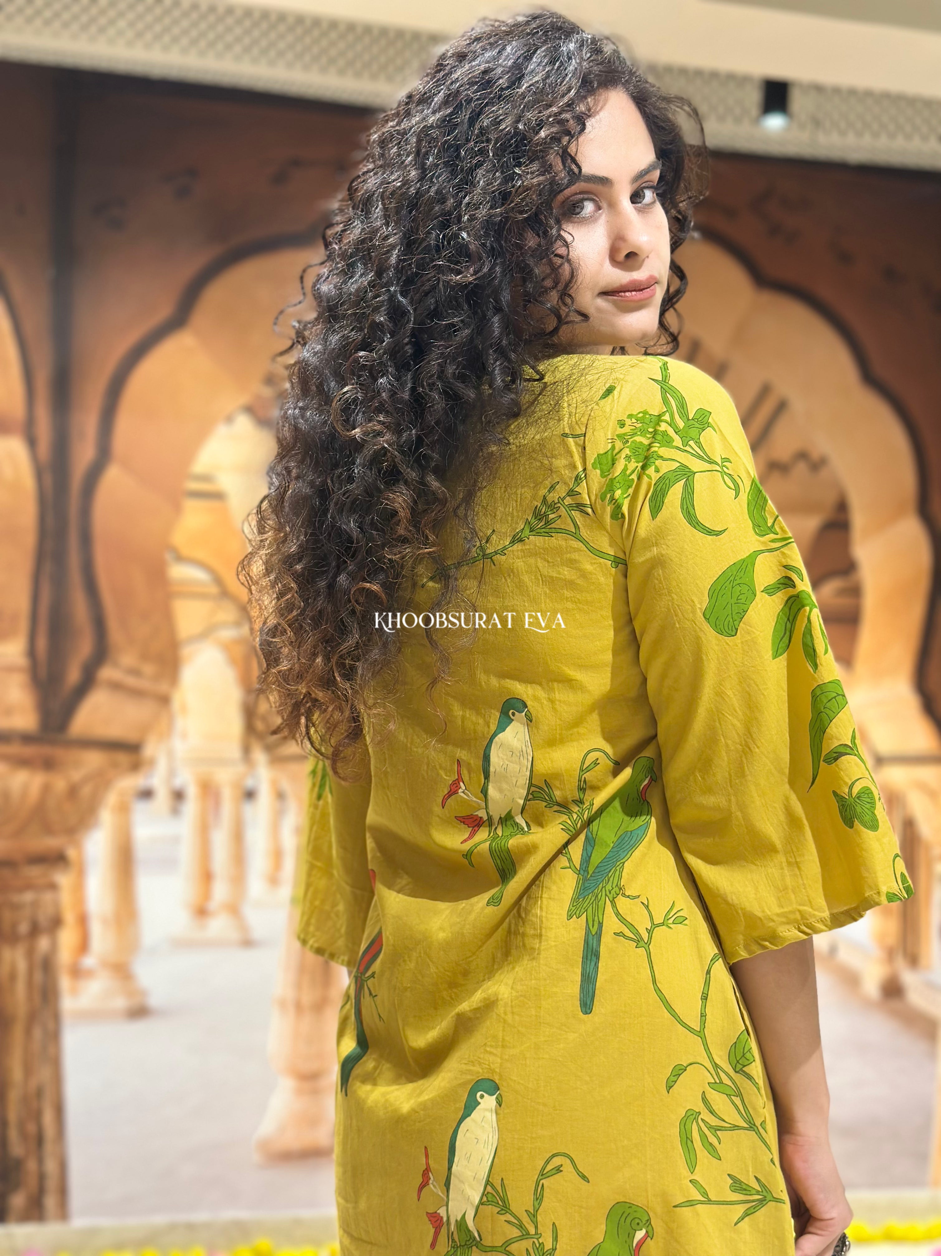 Casual Yellow Cotton Dress