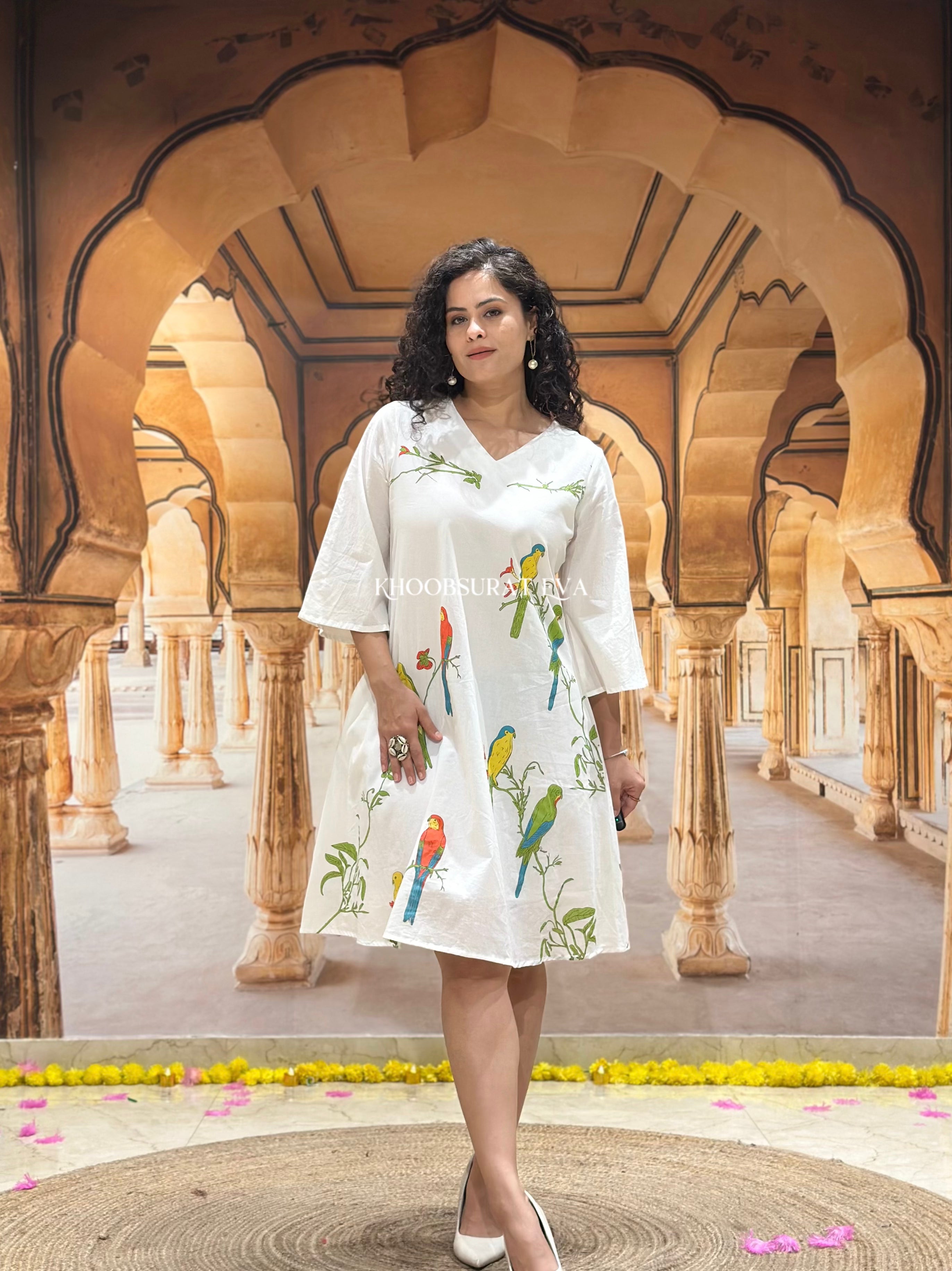 Casual Yellow Cotton Dress