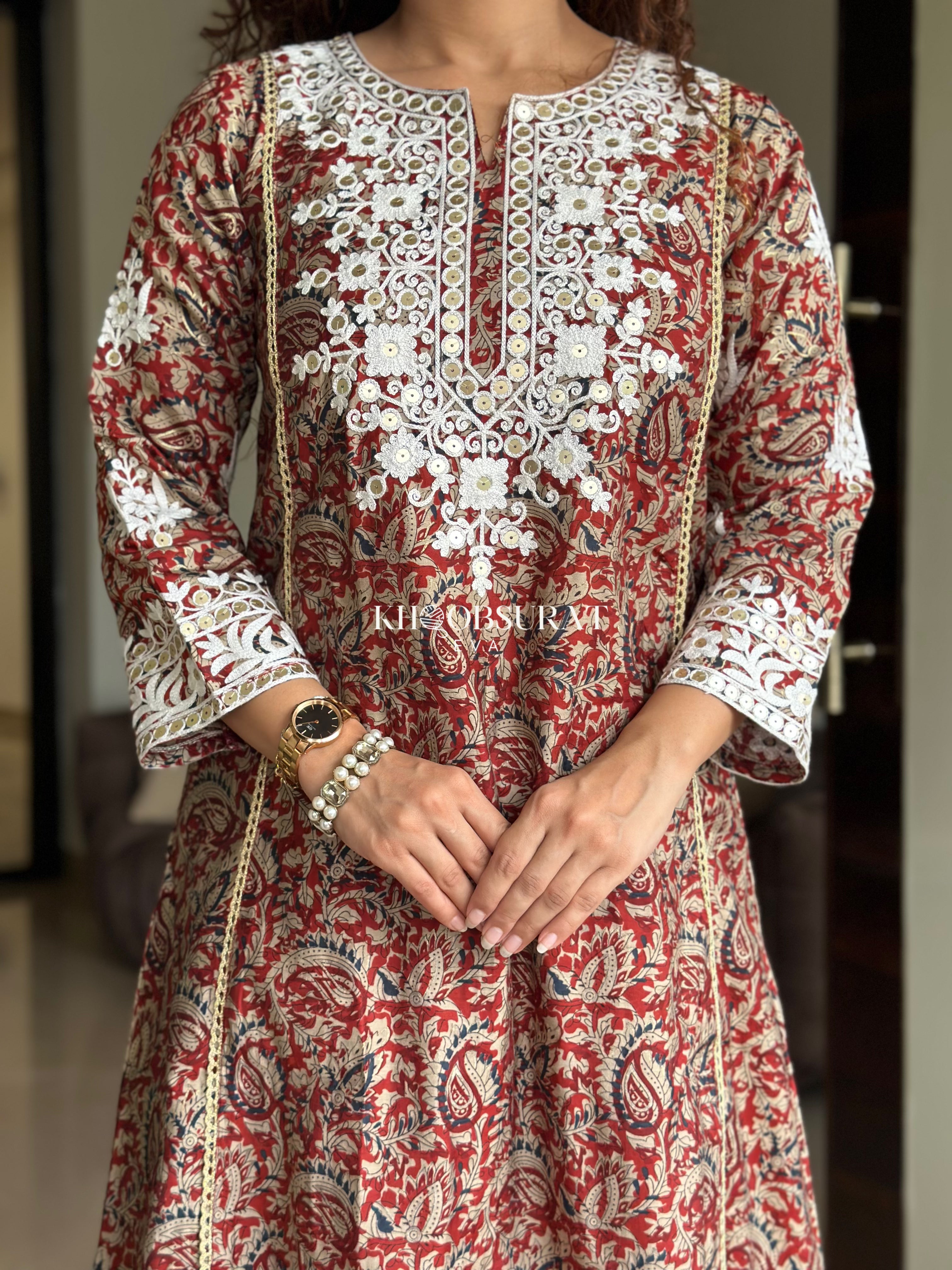 Utsav Embroidery Red Kurta Set