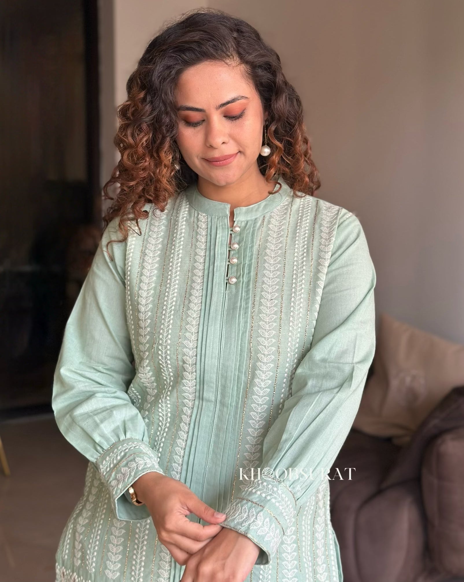  Dream Girl Green Embroidered Kurta Set 