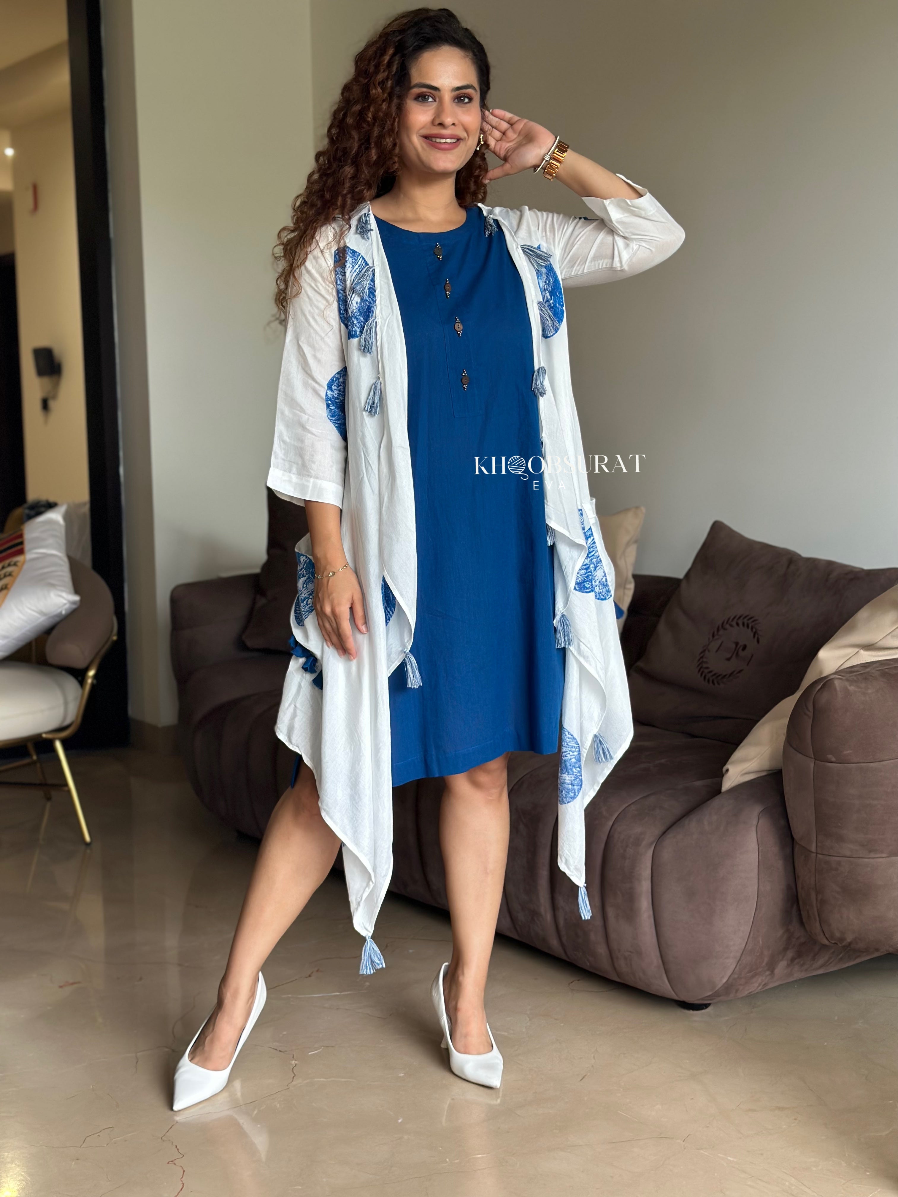 Shein Blue Jacket Style Dress