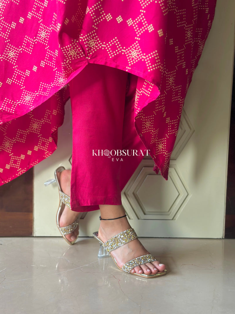 Indian Wedding Pink Kaftan Set