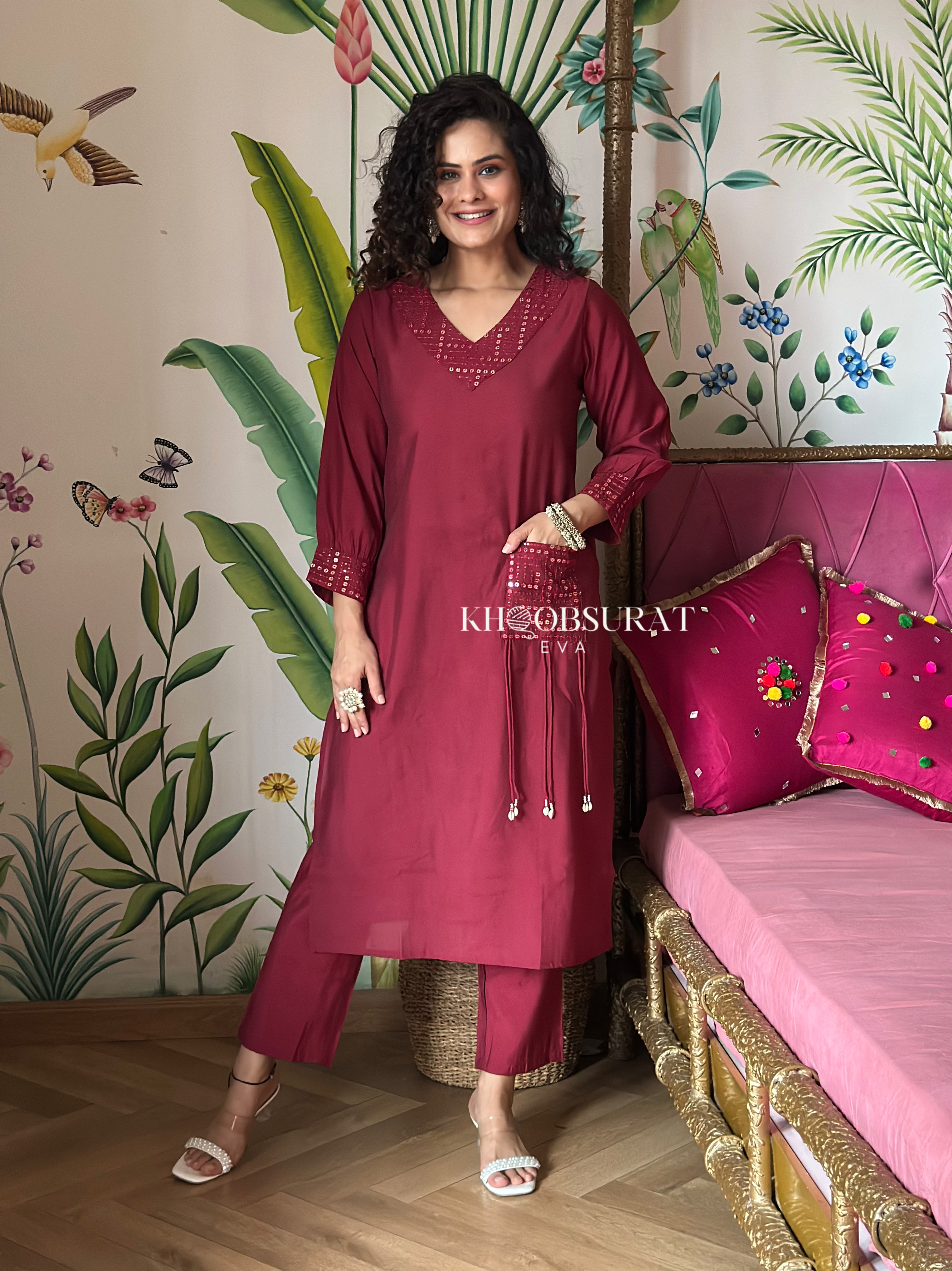 Festive Vibes Red Kurta Set