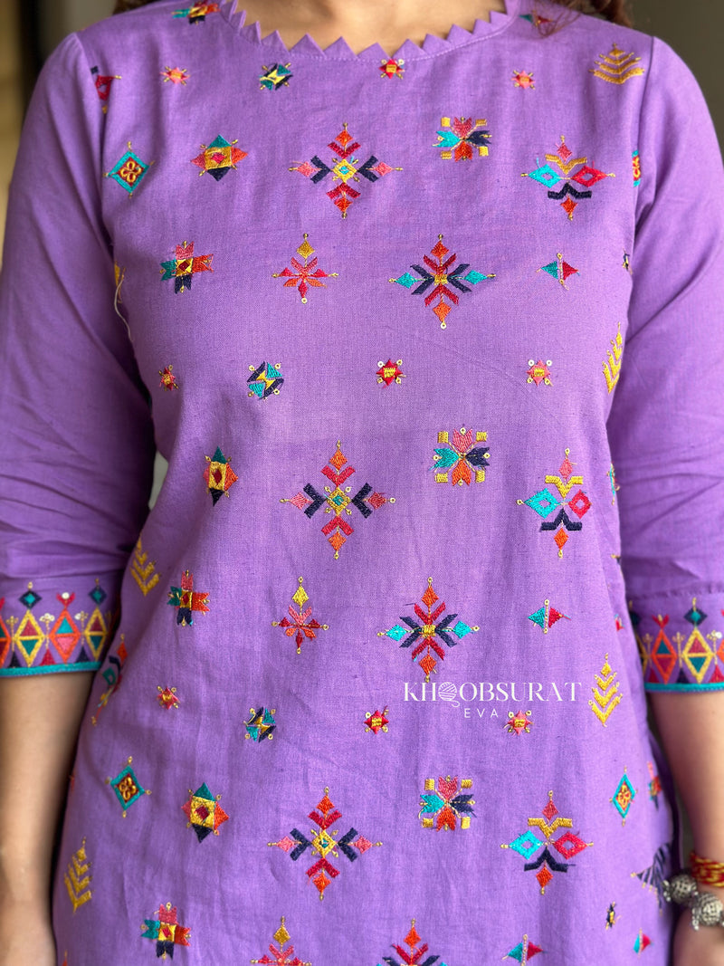 Dazzling Purple Embroidered Kurta Suit Set