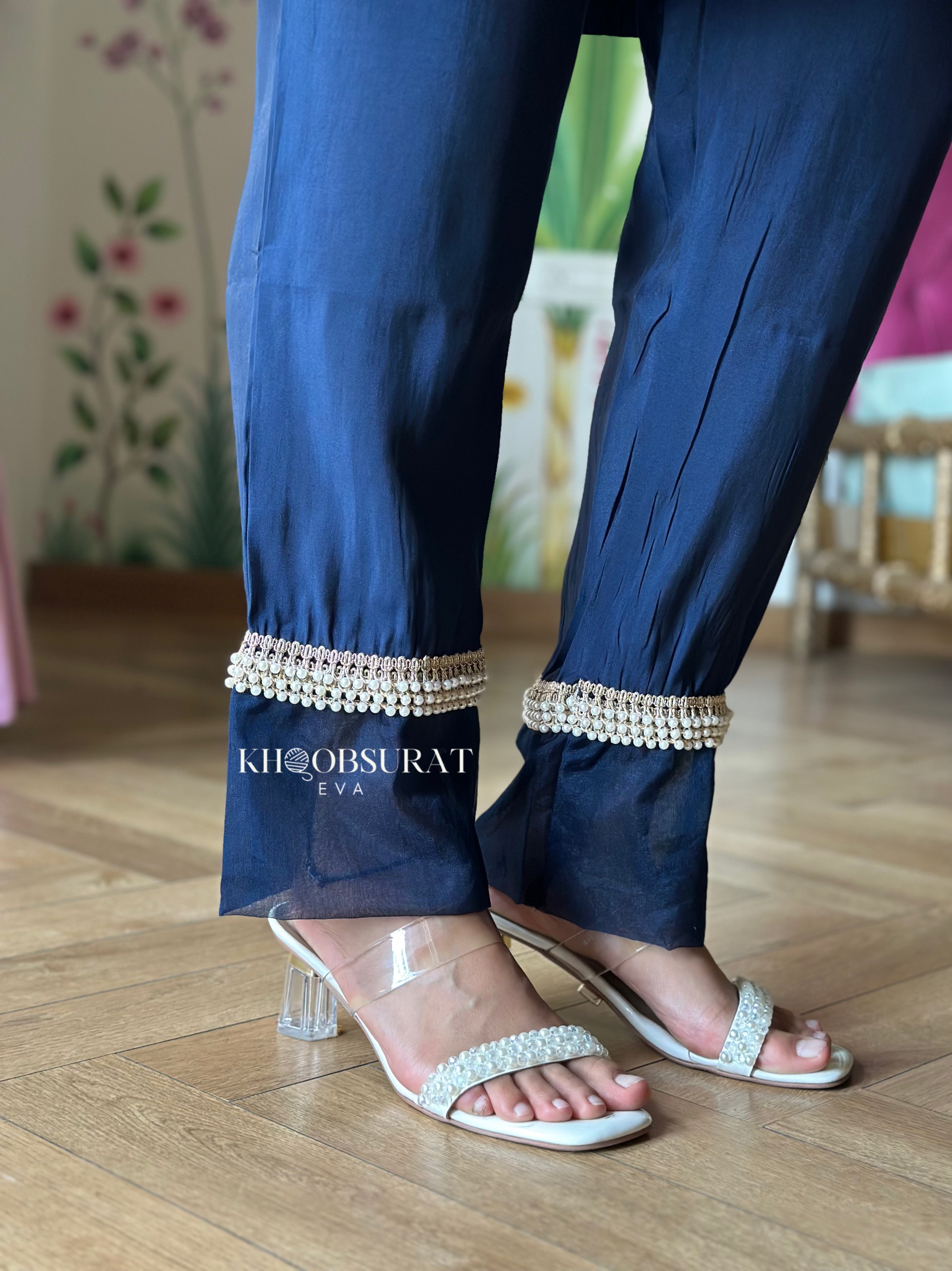 Royal Blue Pearl Kurta Set