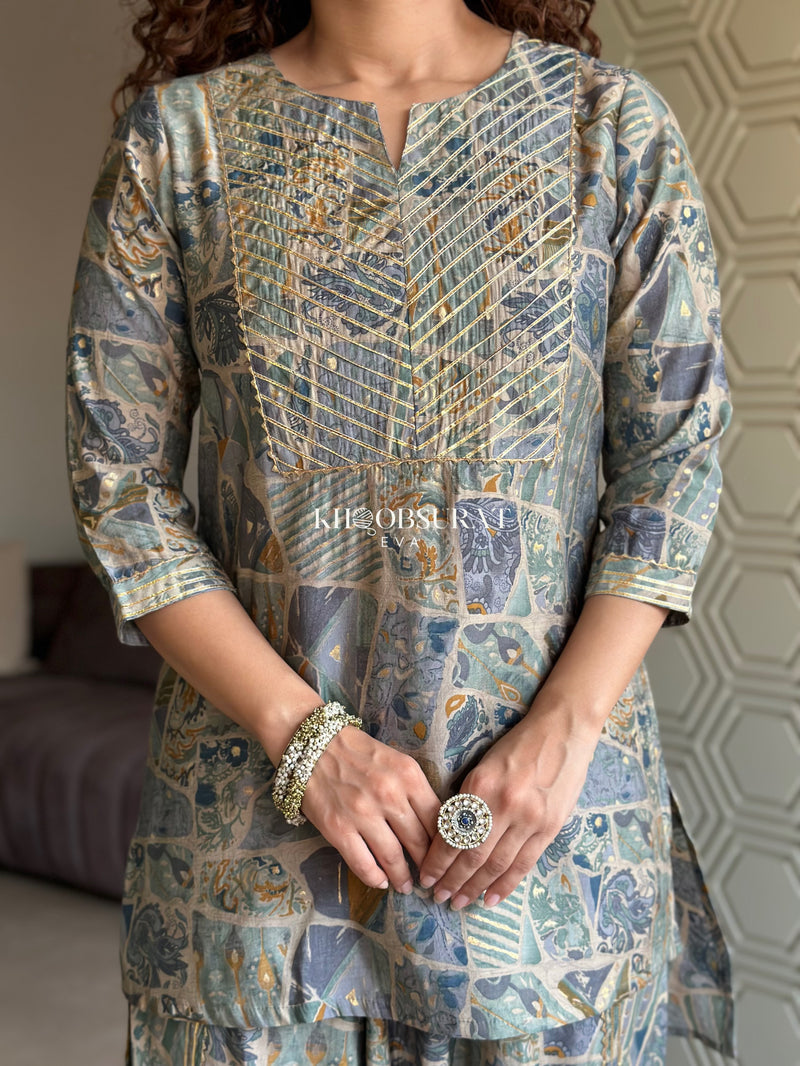 Lakshmi Grey Festive Wear Coord Set