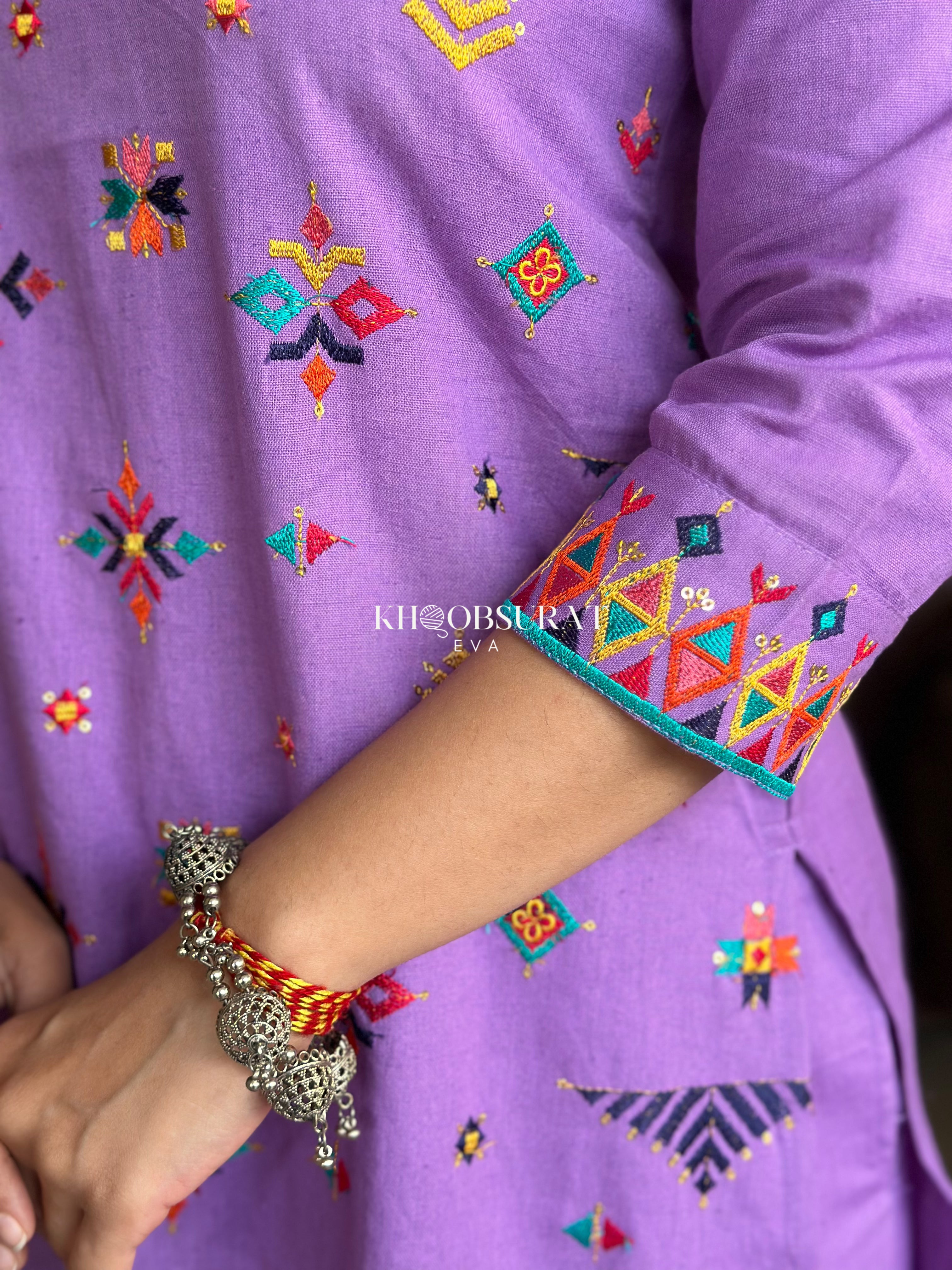 Dazzling Purple Embroidered Kurta Suit Set