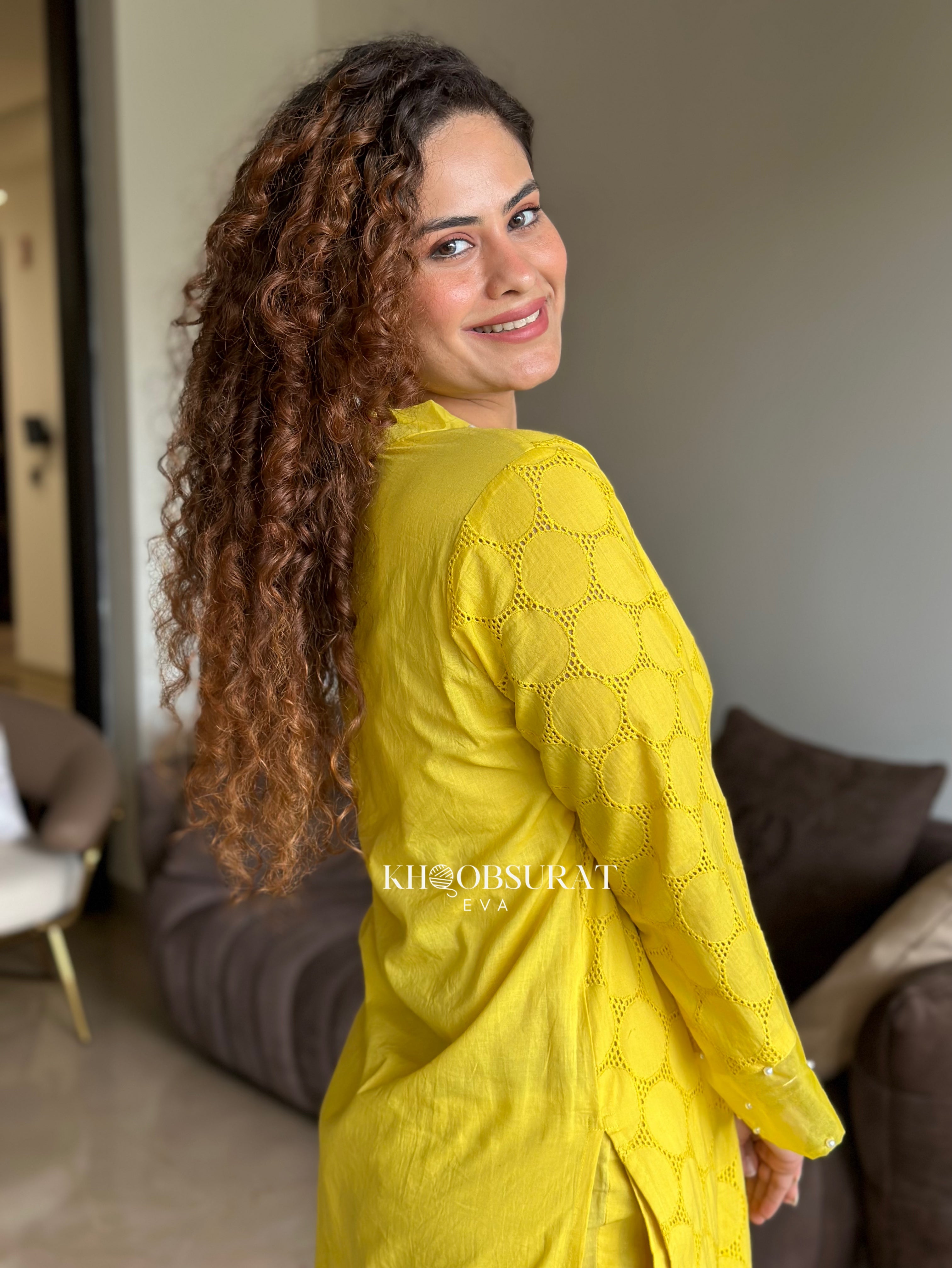 BRIGHT AND BEAUTIFUL YELLOW KURTA SET