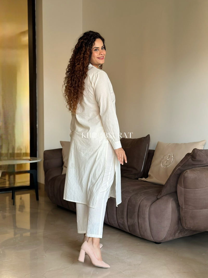 Summer Breeze White Kurta Set