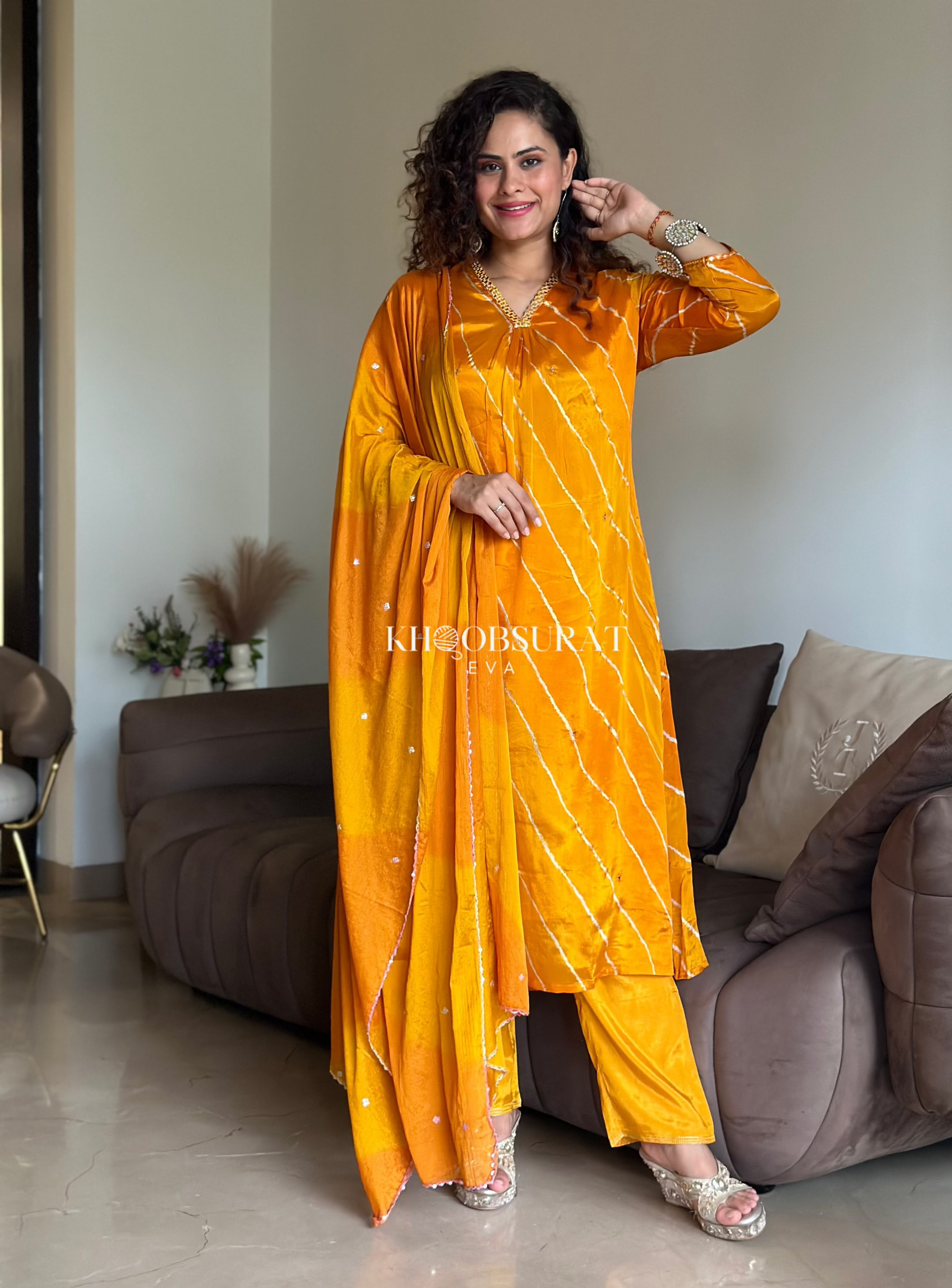 Golden Goddess Kurta Suit Set