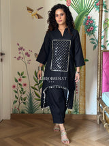 Glowy Fox Black Sequin Kurta Set