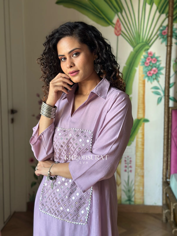 Mantra Lavender Sequin Kurta Set