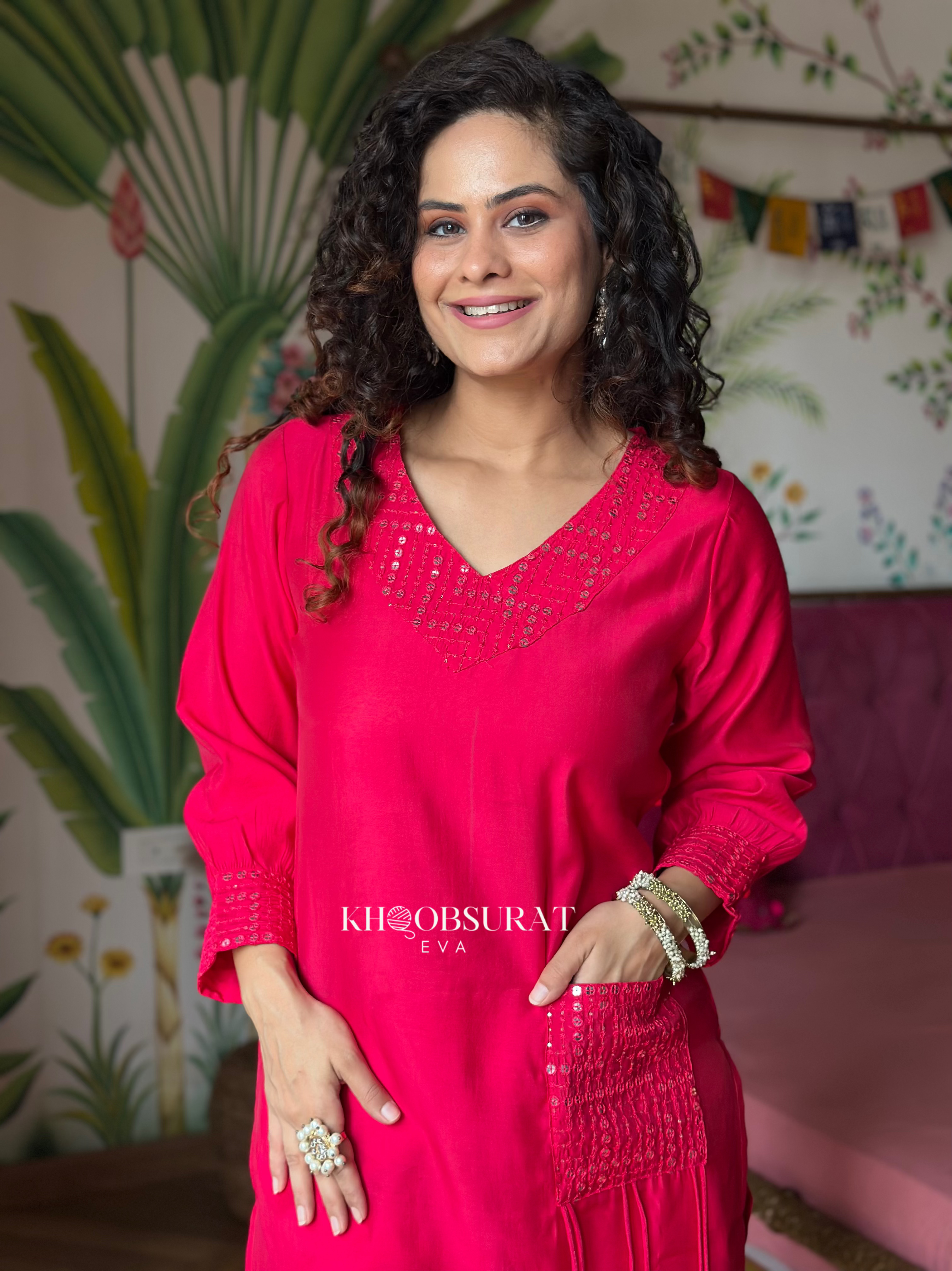 Bollywood Style Pink Kurta Set