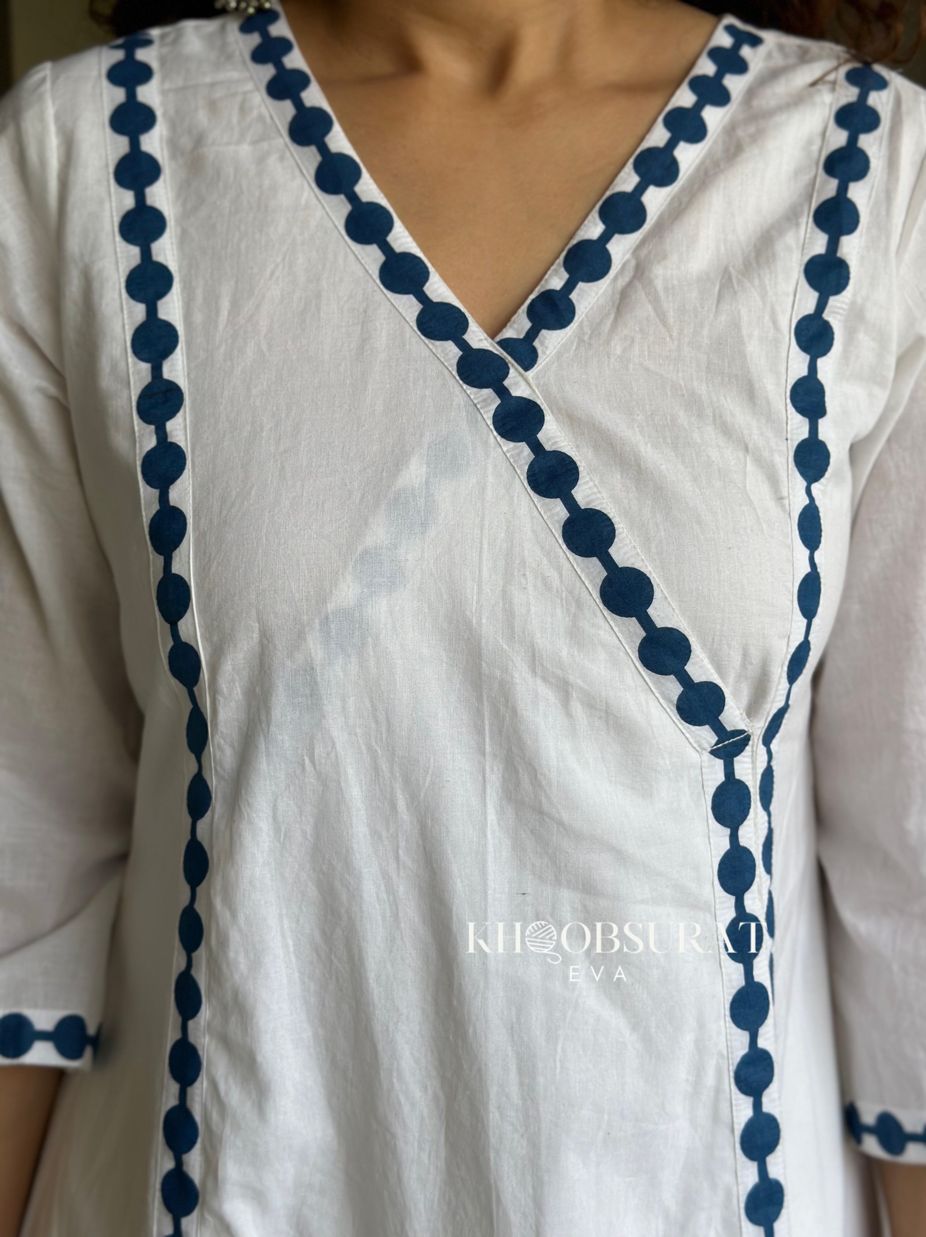 Santorini White A-Line Kurta Set 