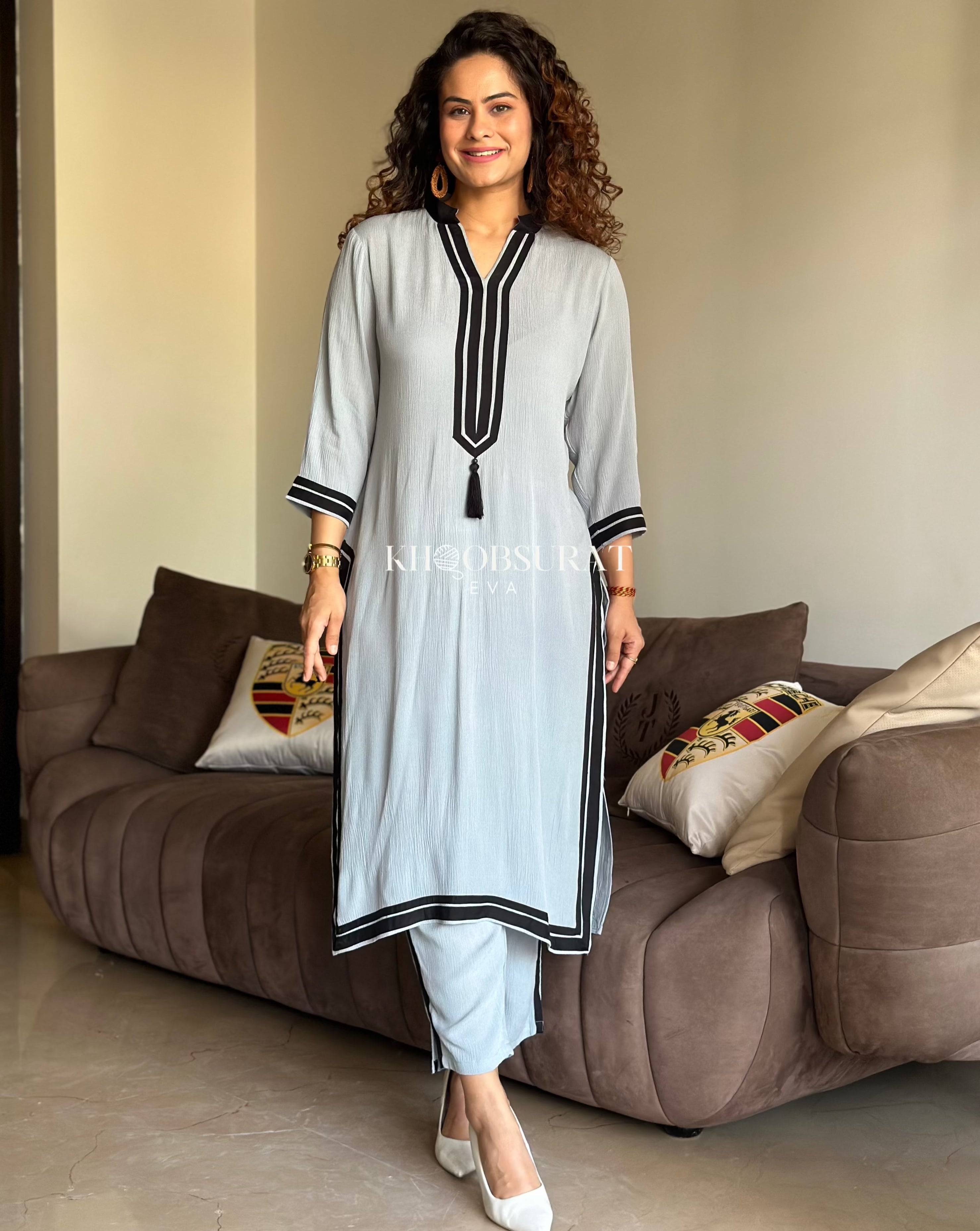 Delhi Delights Grey Kurta Set