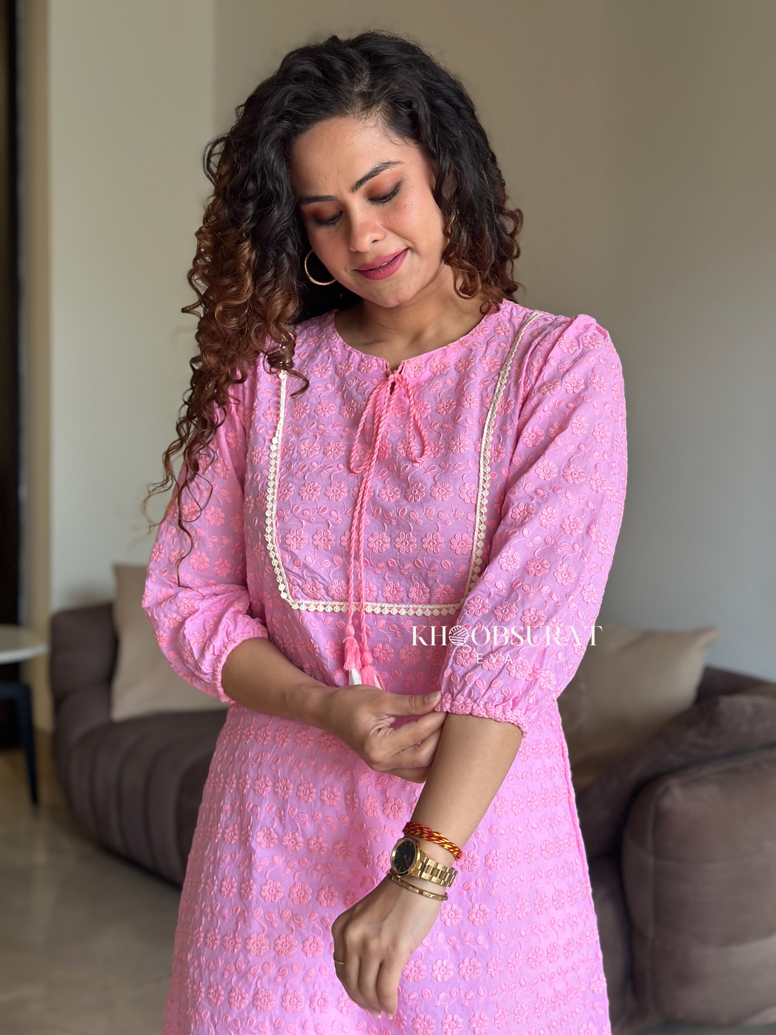 Valentino Pink Kurta Set Media 