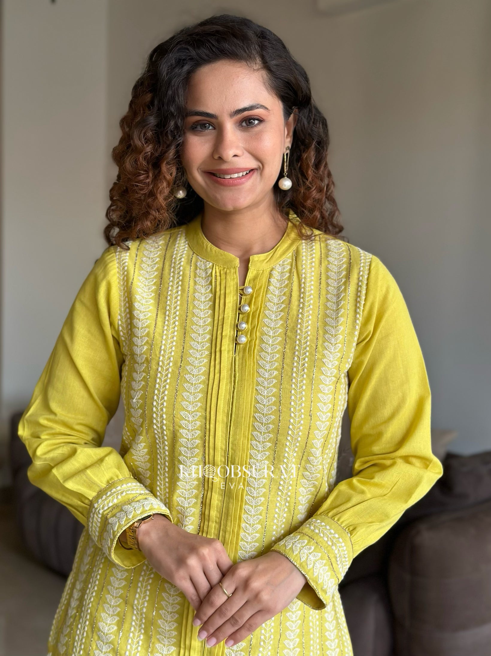 Dream Girl Yellow Embroidered Kurta Set