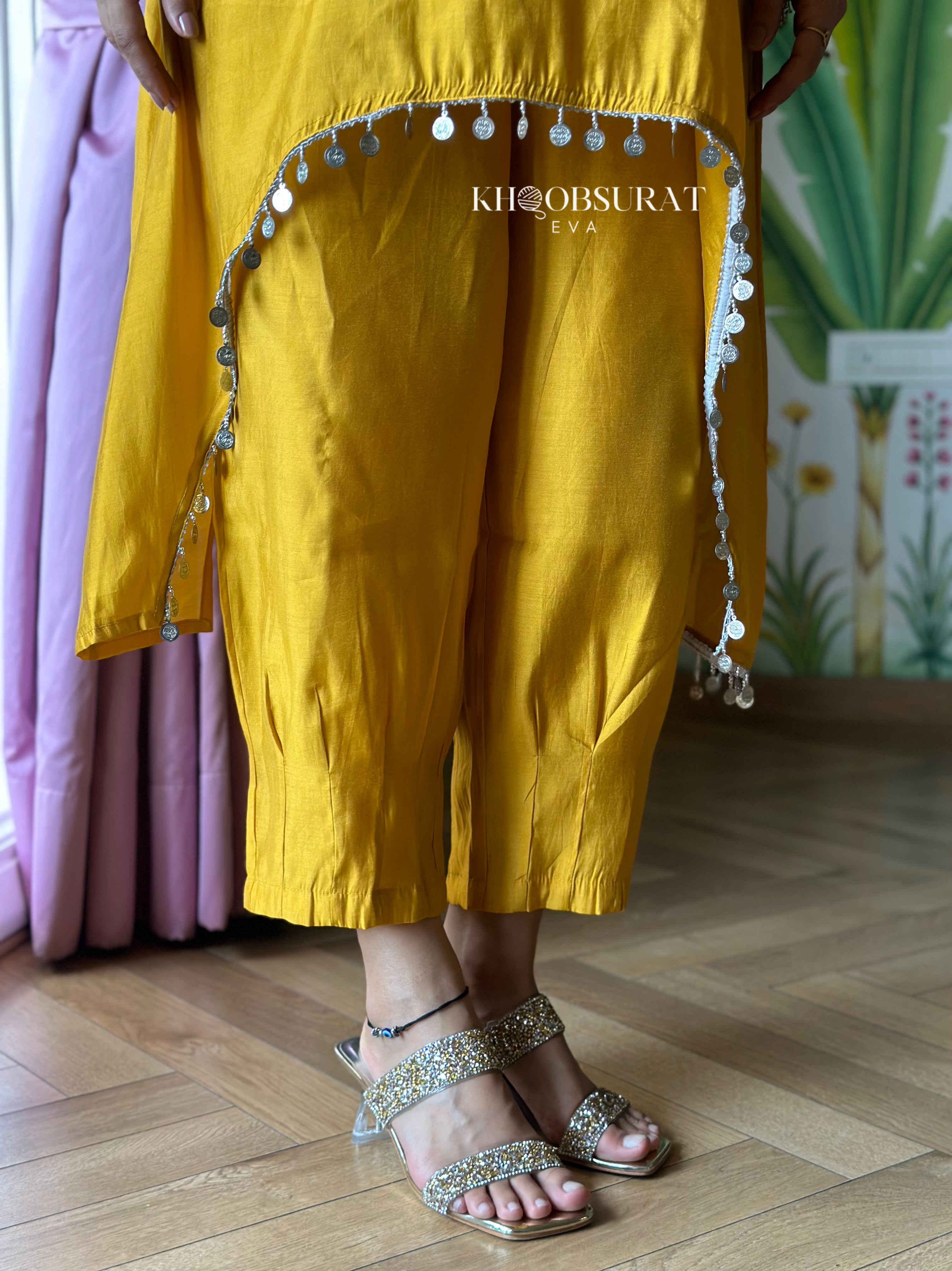 Marigold Yellow Embroidered Kurta Set