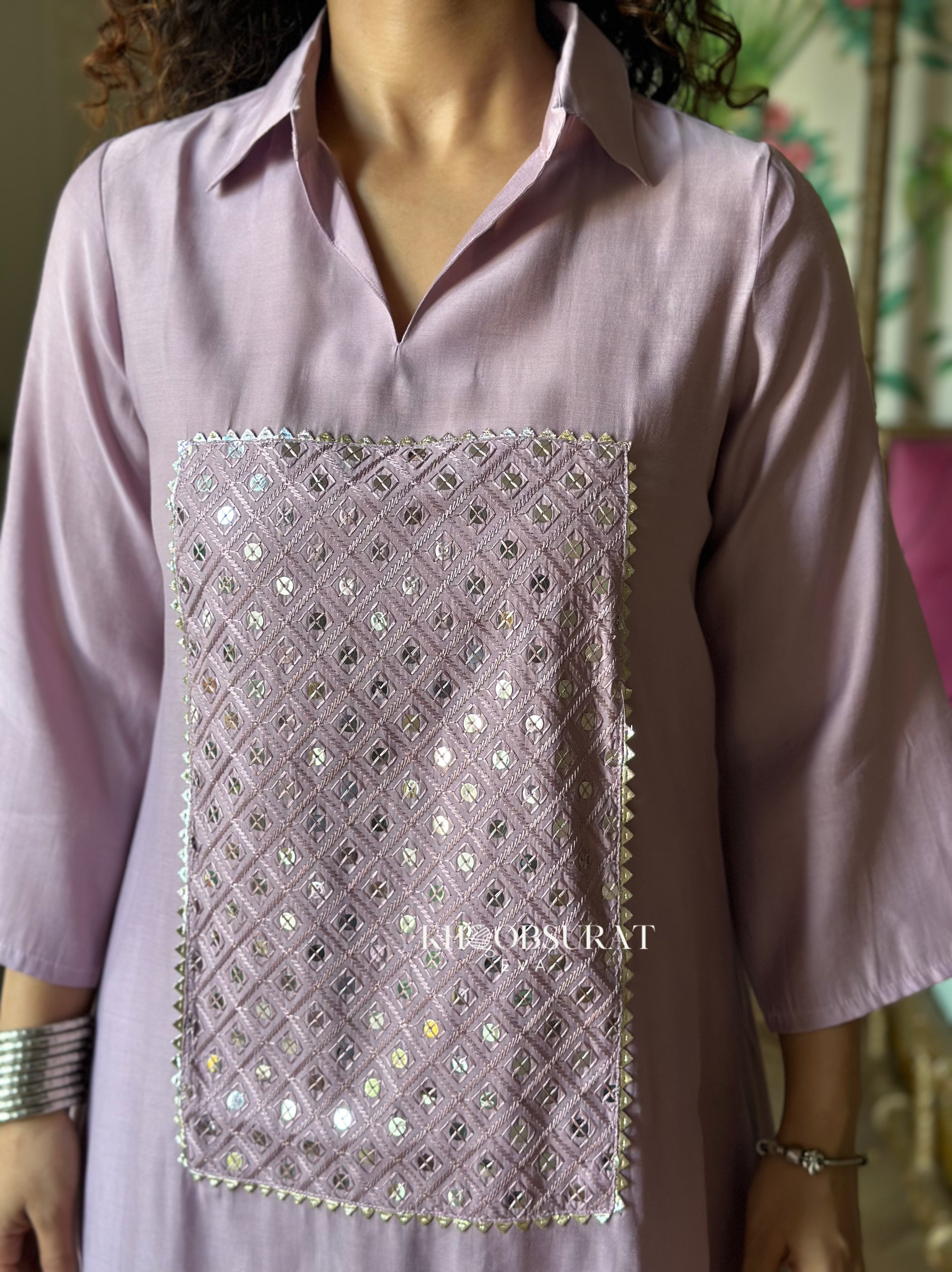 Mantra Lavender Sequin Kurta Set