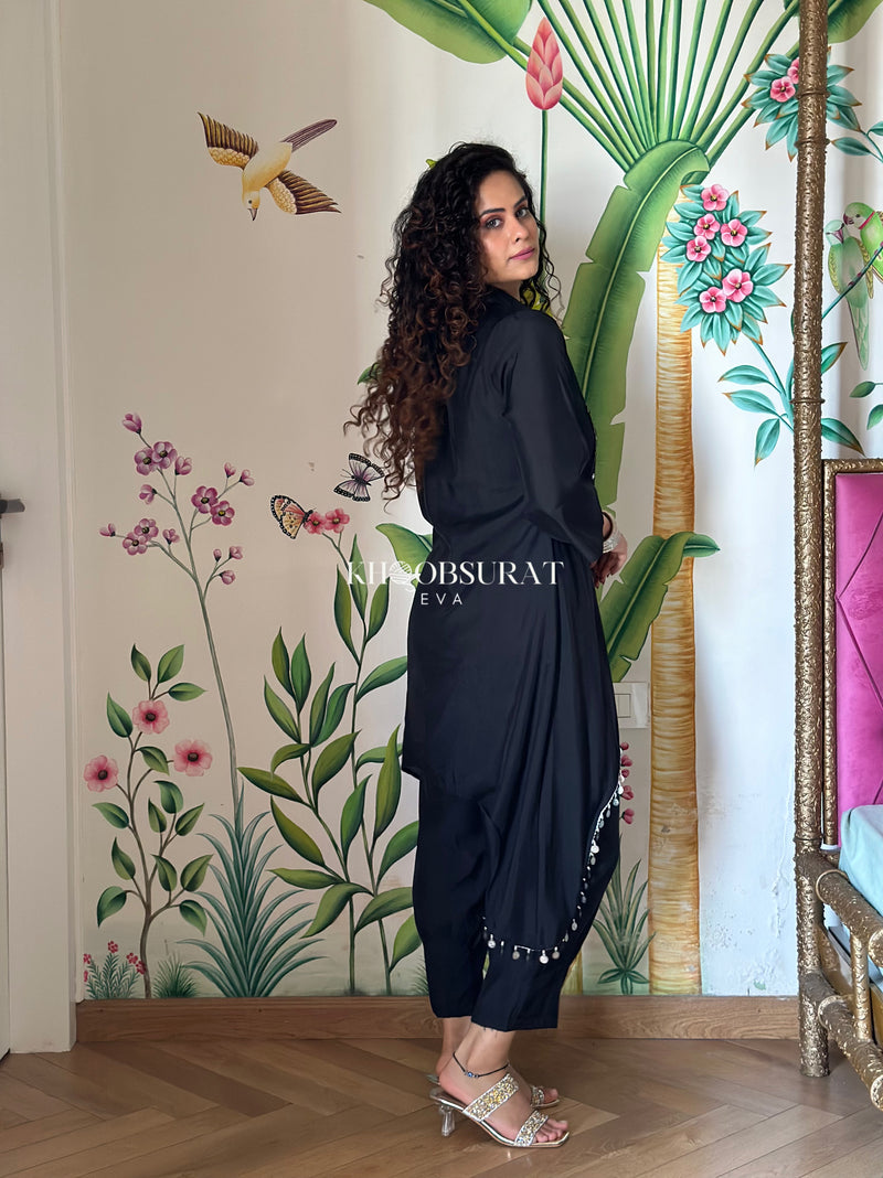 Glowy Fox Black Sequin Kurta Set