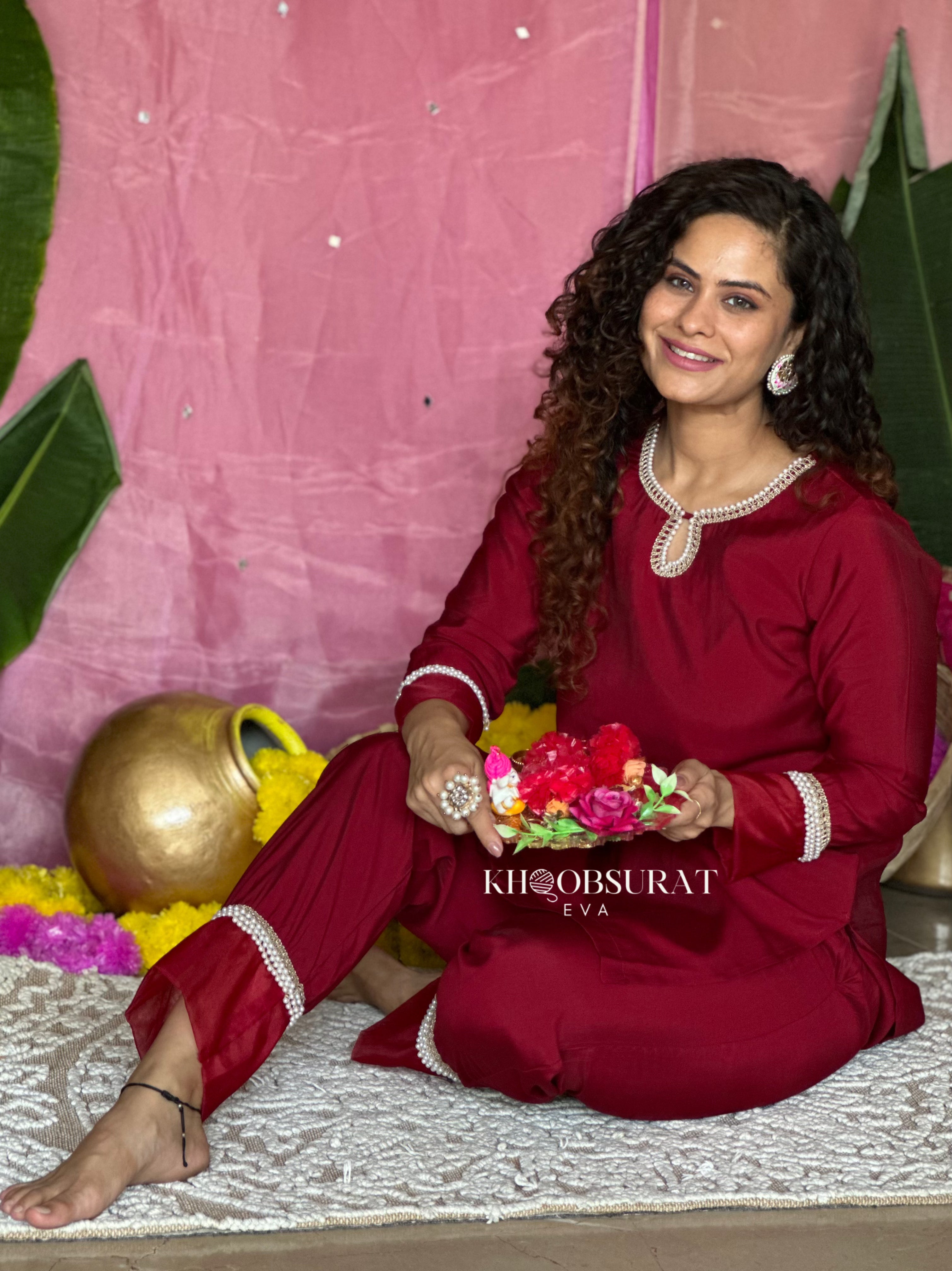 Indian Wedding Red Kurta Set 