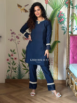 Royal Blue Pearl Kurta Set