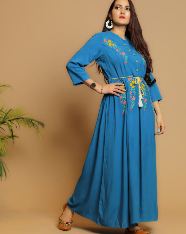 Blue Floral Maxi Dress 