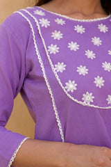 Purple Kurta Set For Women 
