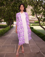 Lavender And White Jacket And Maxi Dress