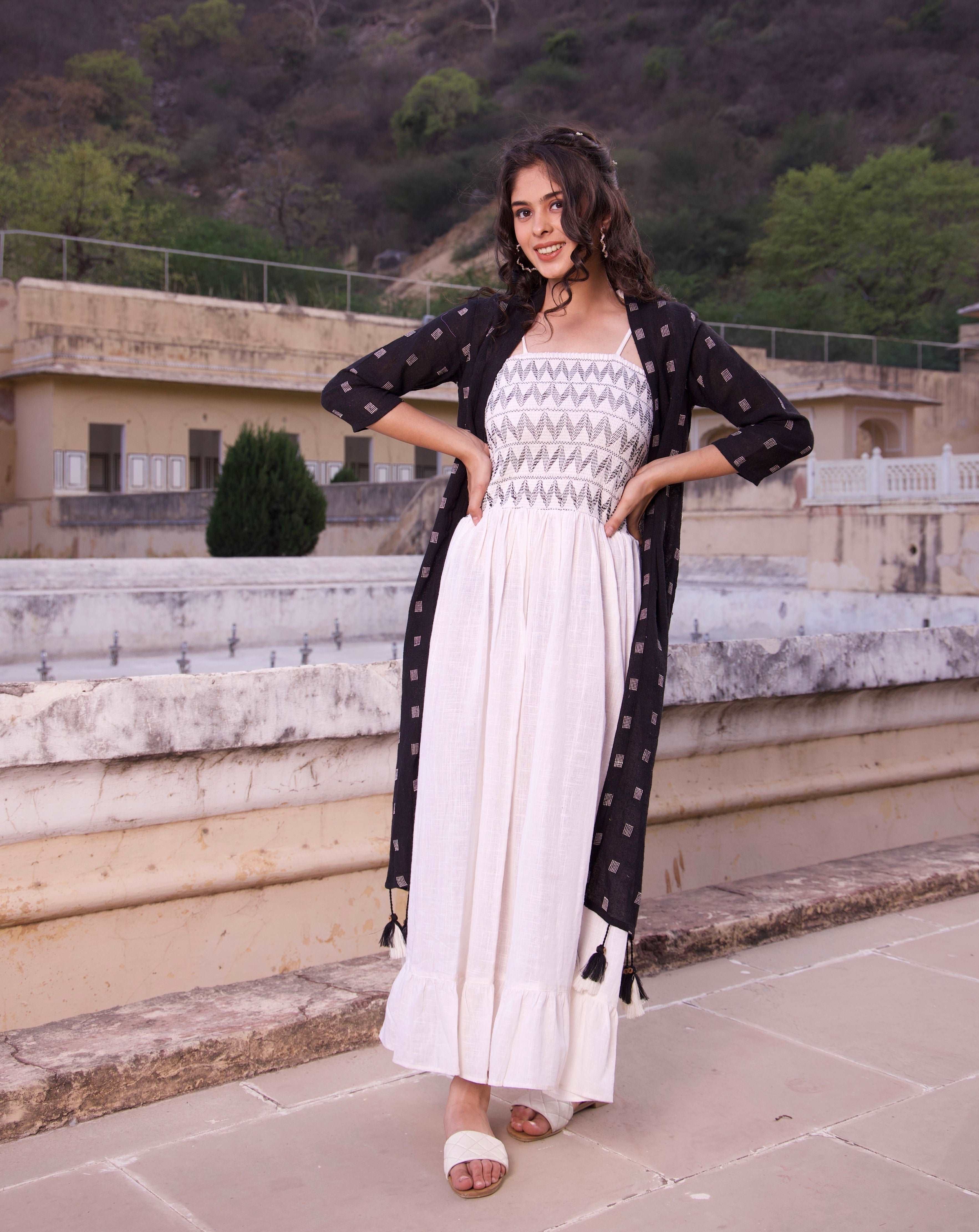 White Jacket Maxi Dress