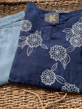 Bloom Blue Cotton Kurta And Pants