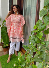 Peach Embroidered Kaftan and Pant