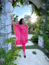 Pink City Silk Printed Kaftan Tunic Set