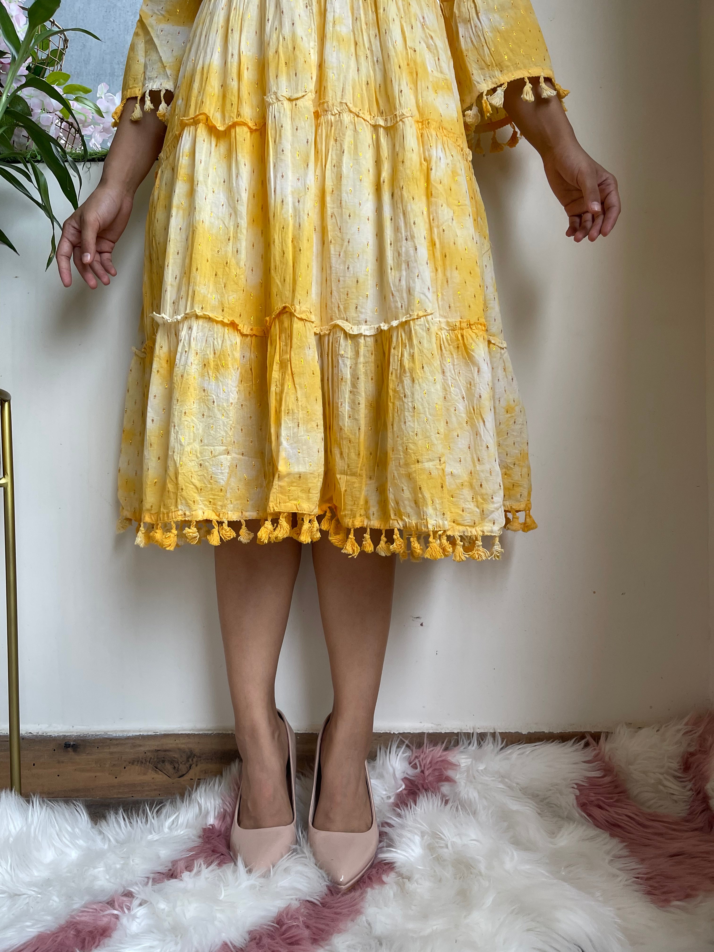 Bright Yellow Flare Maxi Dress