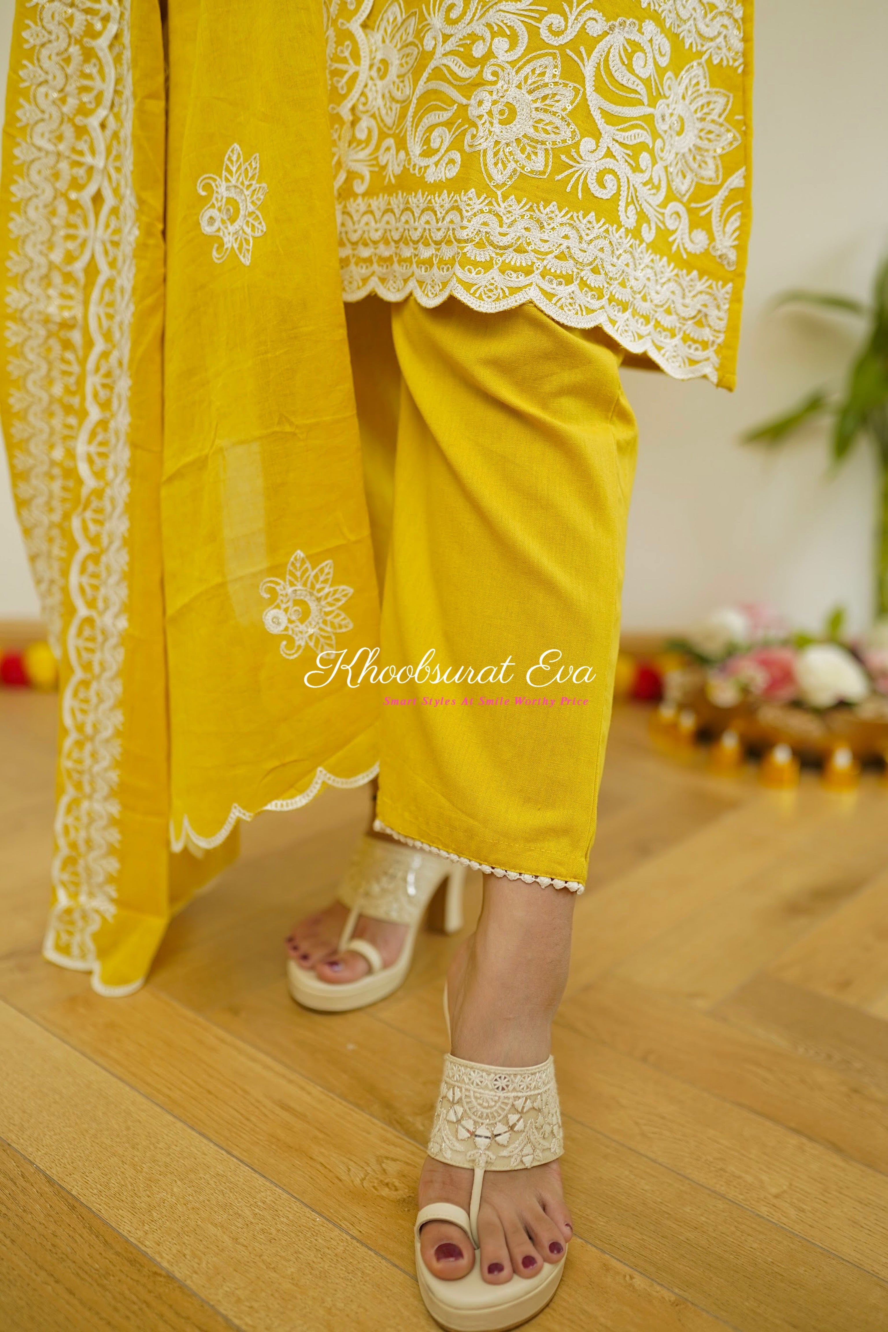 yellow kurta suit