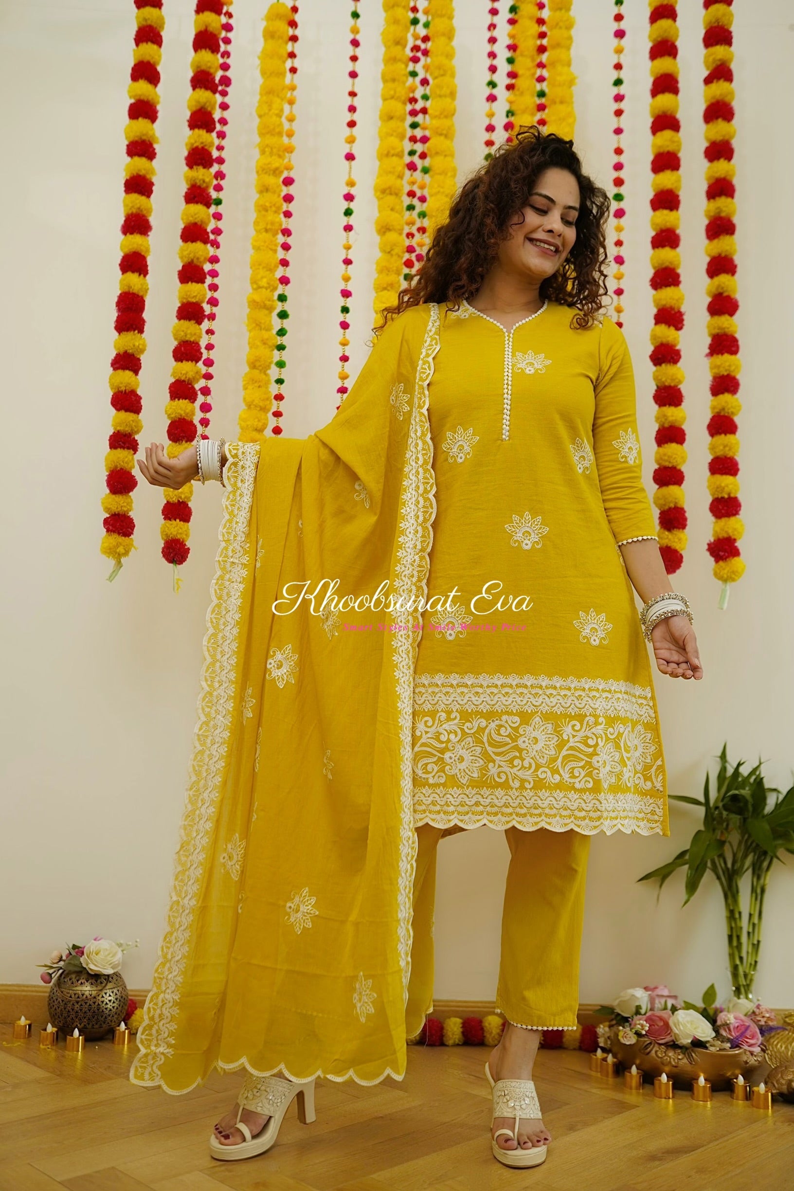 yellow kurta suit