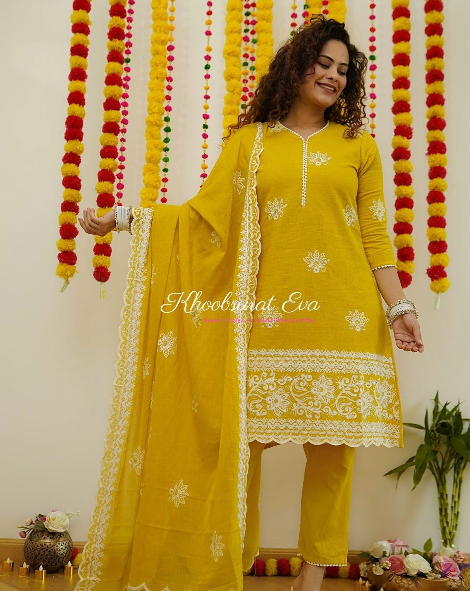 yellow kurta suit